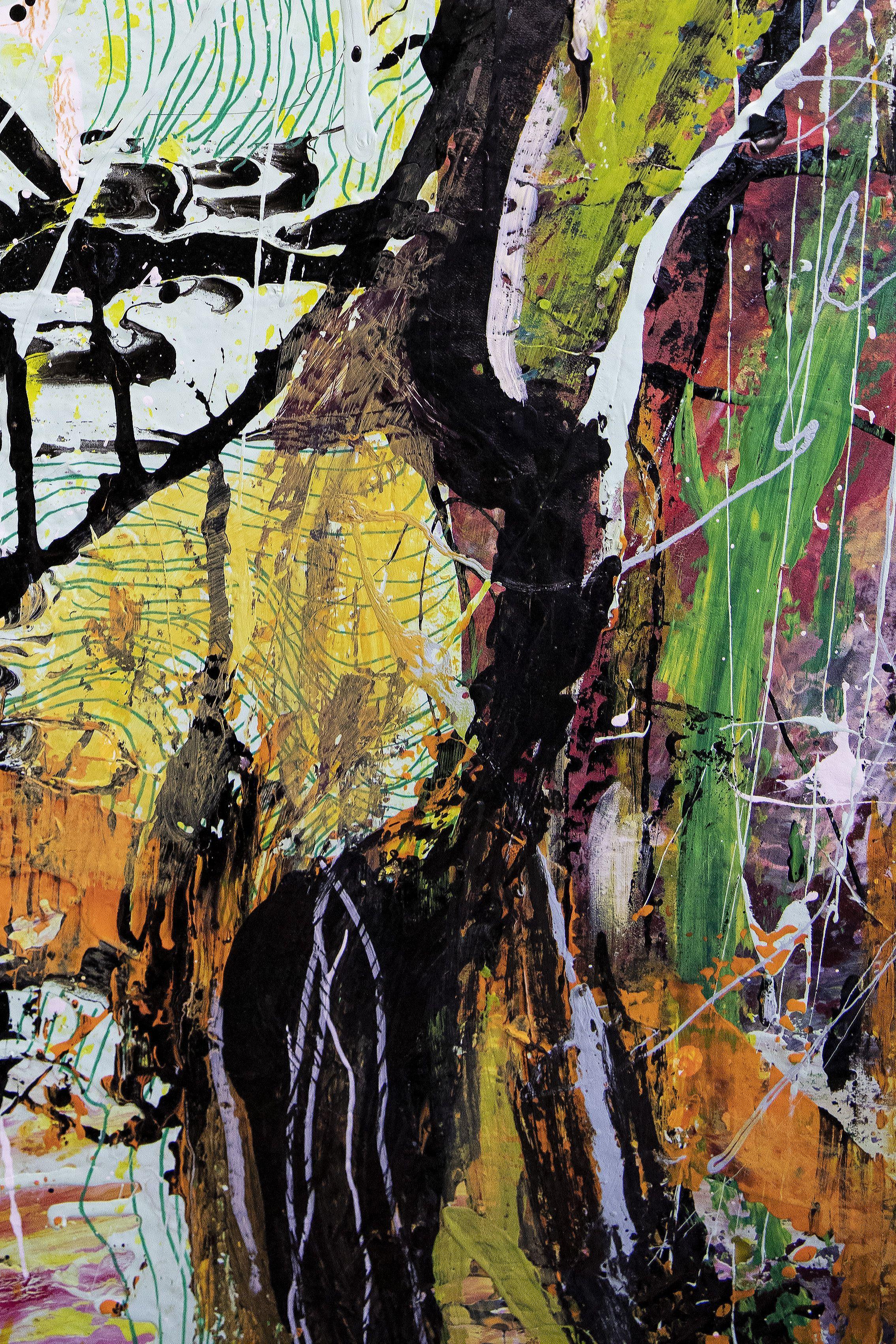 Mind Green Mind, Peinture, Acrylique sur Toile - Noir Abstract Painting par Robert Musser