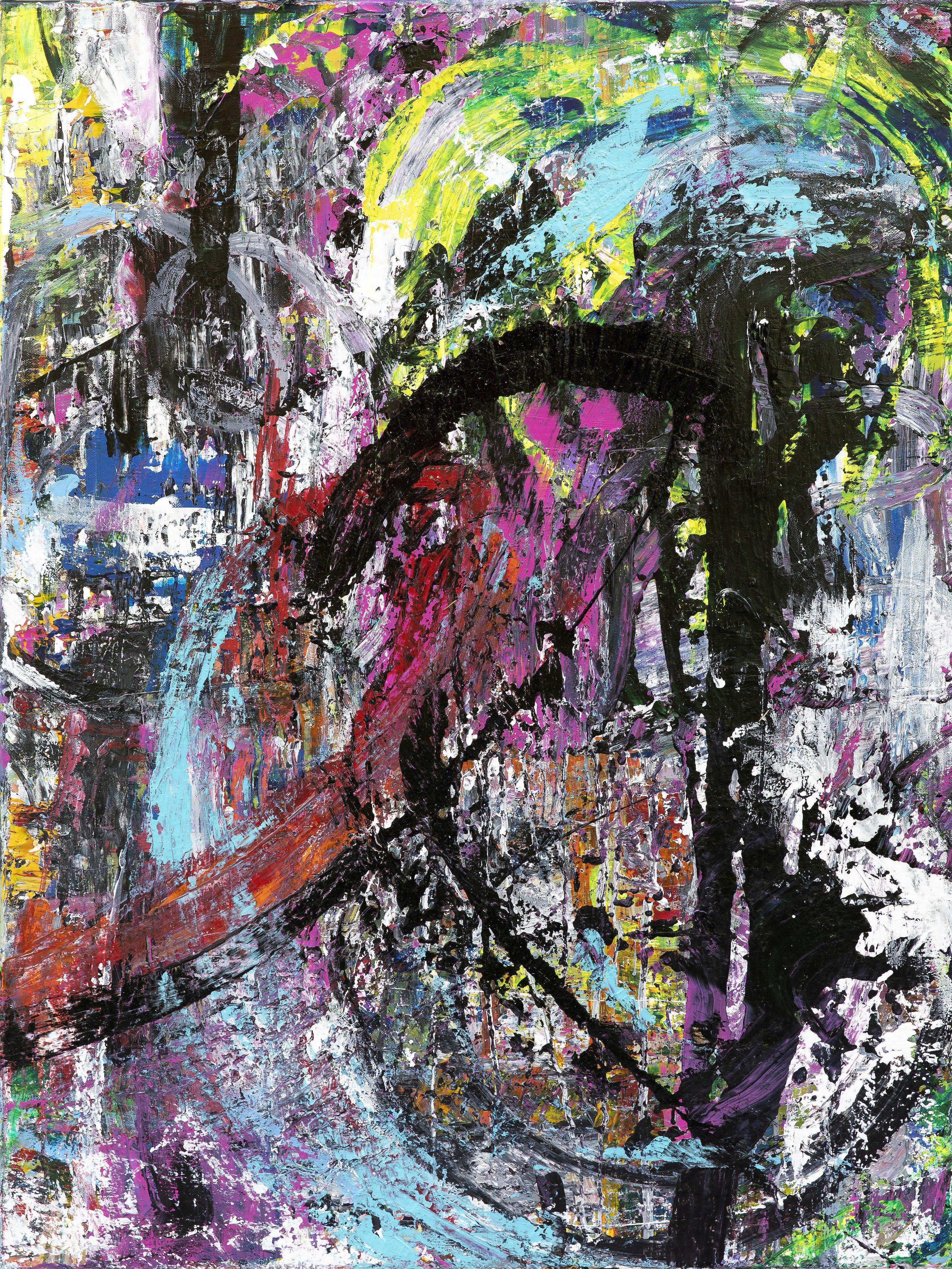 Abstract Painting de Robert Musser - Hot Time, Pintura, Acrílico sobre lienzo