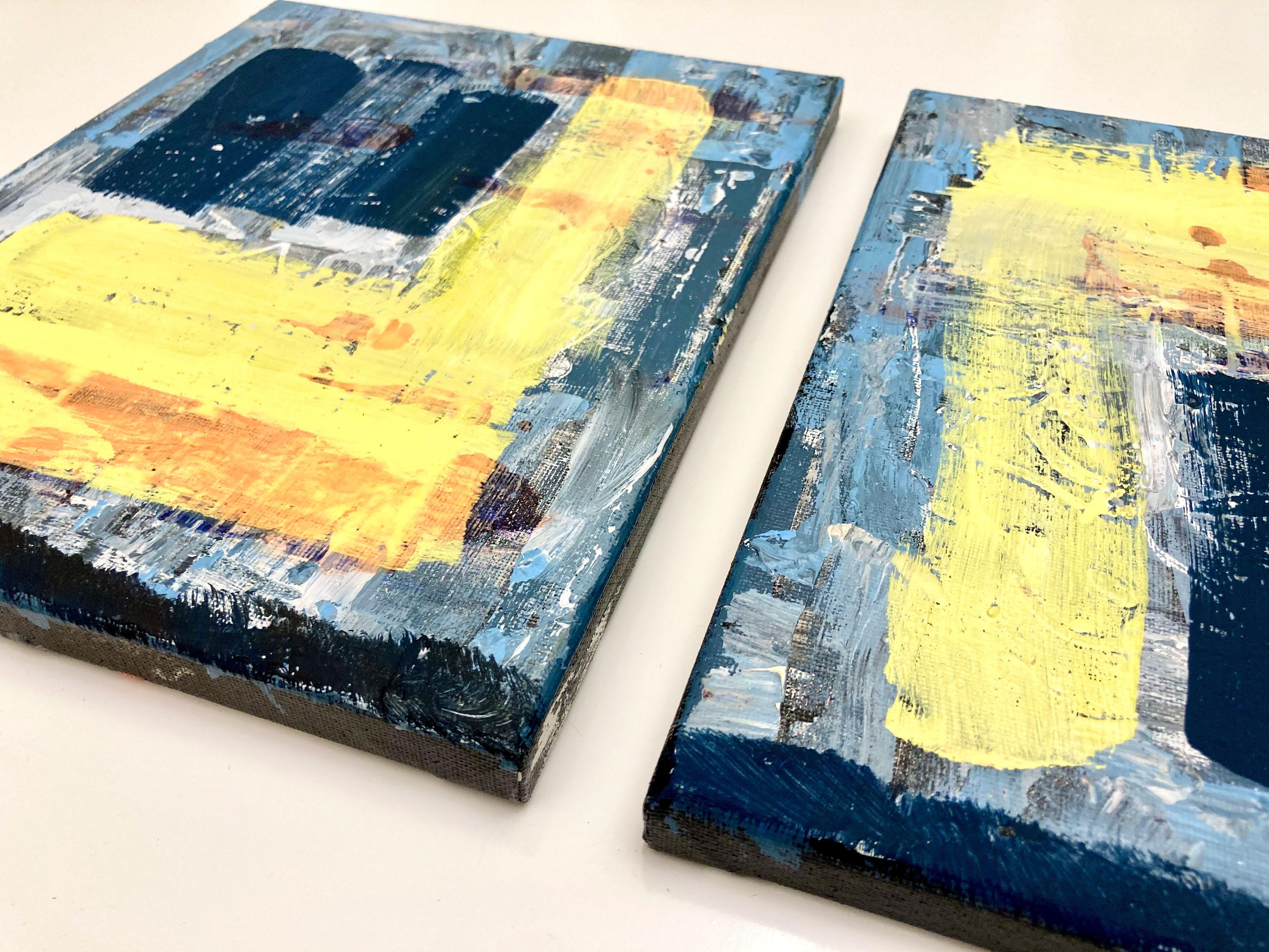 Mellow - Dittico (due dipinti), Pittura, Acrilico su tela - Abstract Painting Beige di Robert Musser