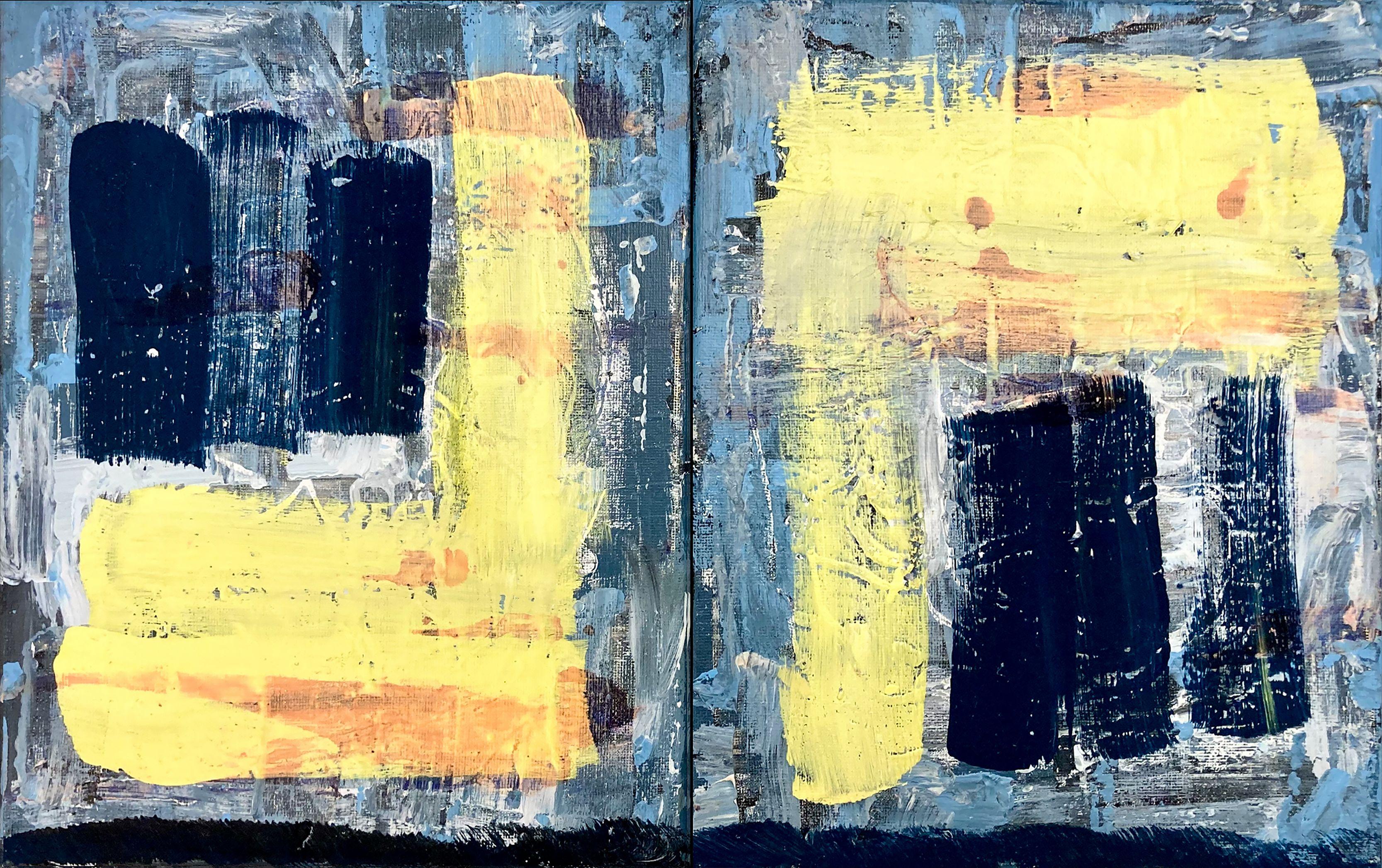 Abstract Painting di Robert Musser - Mellow - Dittico (due dipinti), Pittura, Acrilico su tela