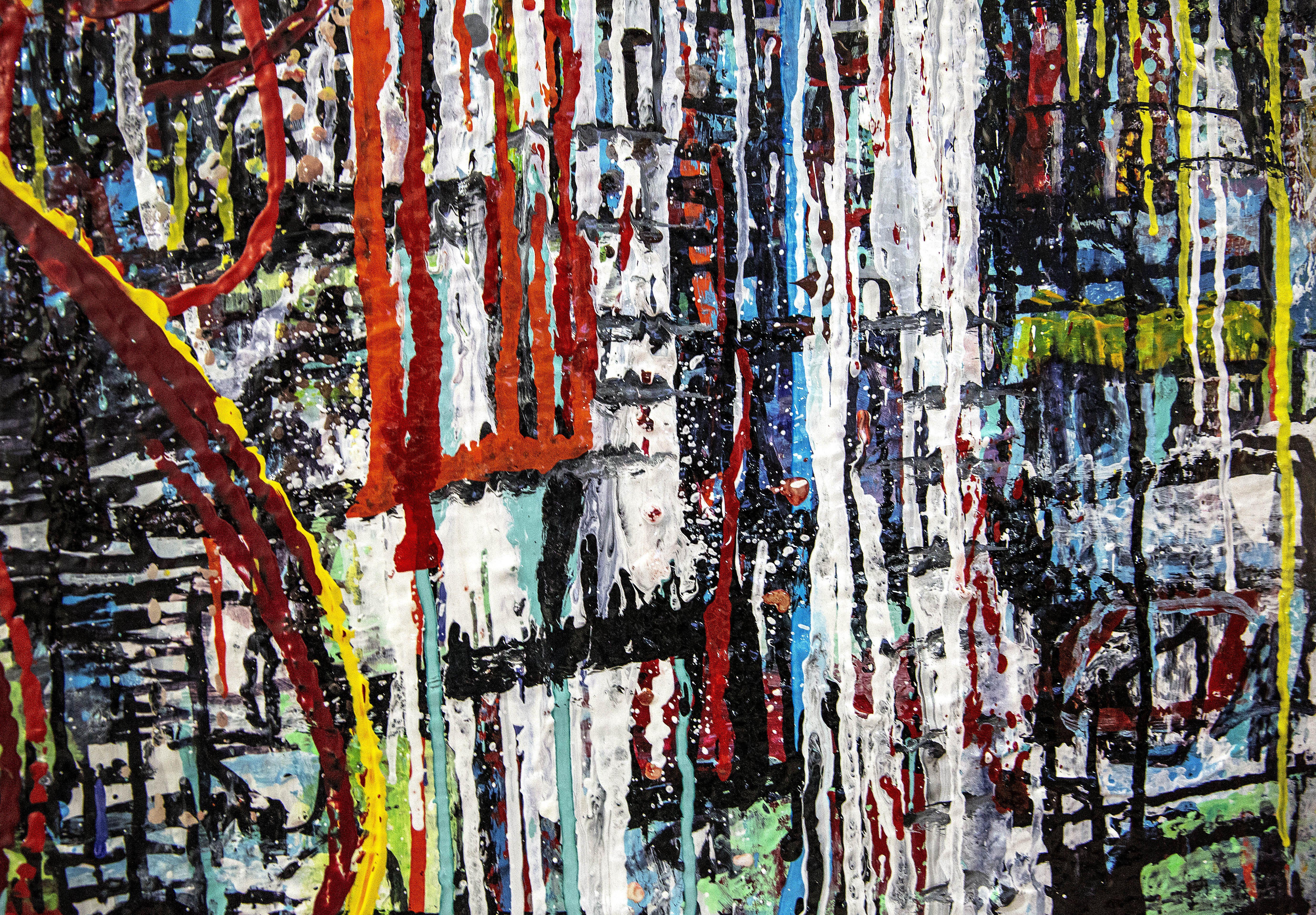 Strappi di carta, Pittura, Acrilico su tela - Painting di Robert Musser