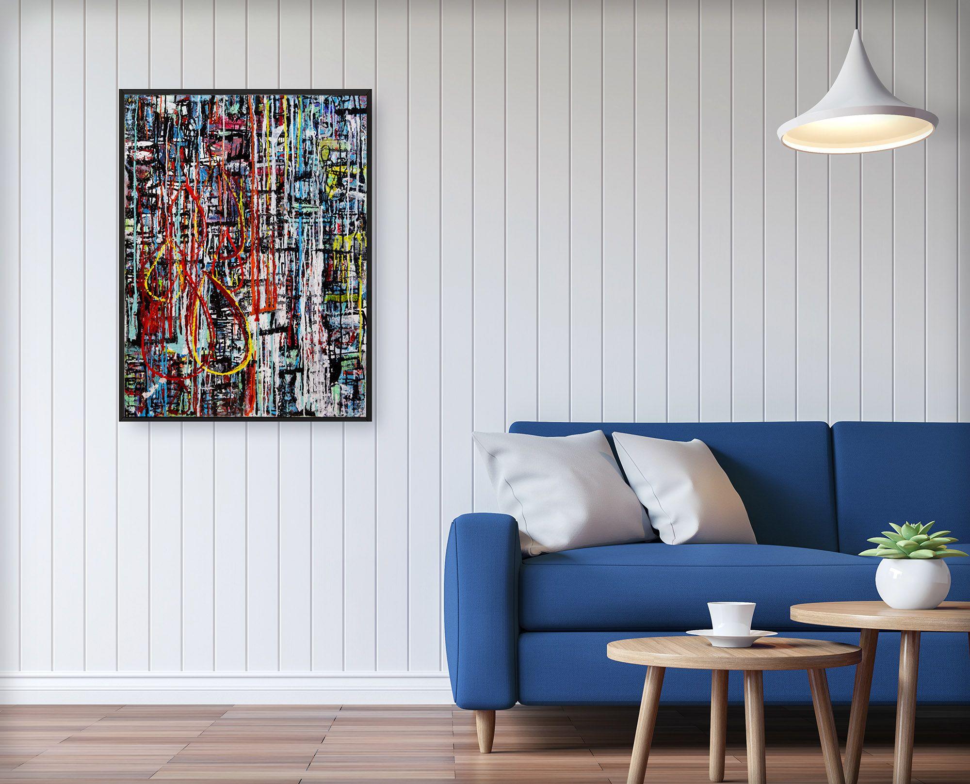 Abstract Painting di Robert Musser - Strappi di carta, Pittura, Acrilico su tela