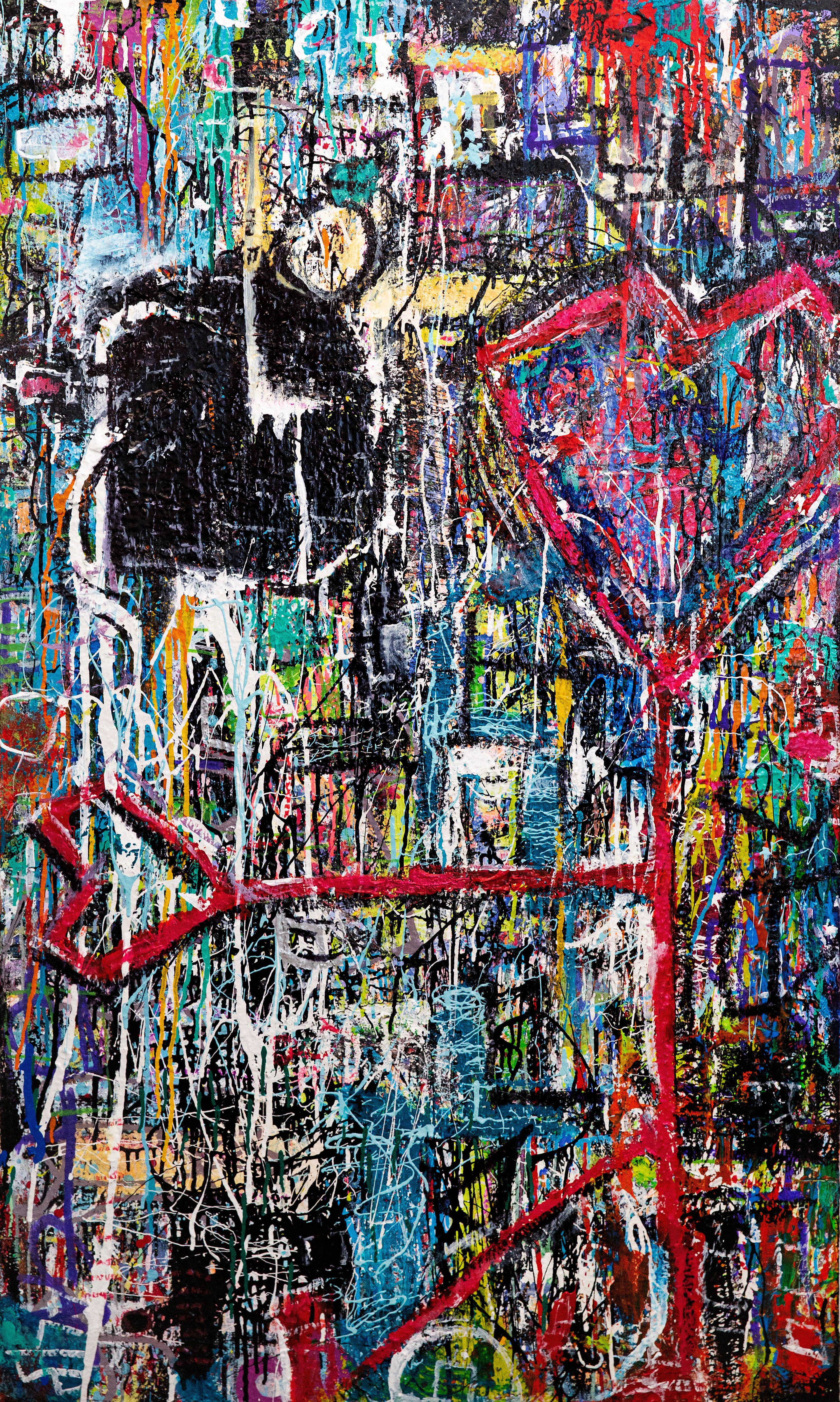 Robert Musser Abstract Painting - Pitter Splatter, Painting, Acrylic on Canvas