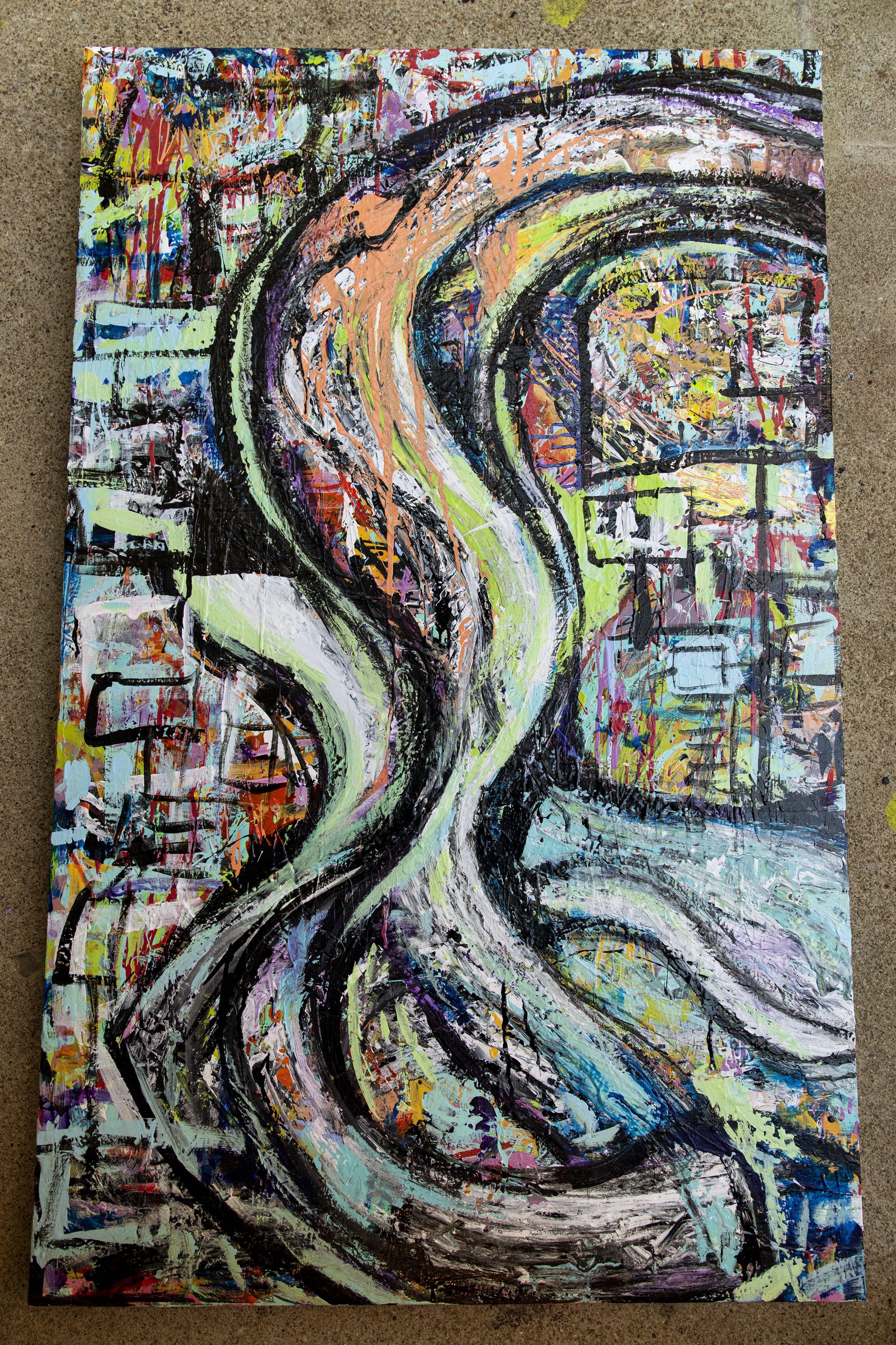 Raíz, Pintura, Acrílico sobre lienzo - Painting Expresionismo abstracto de Robert Musser