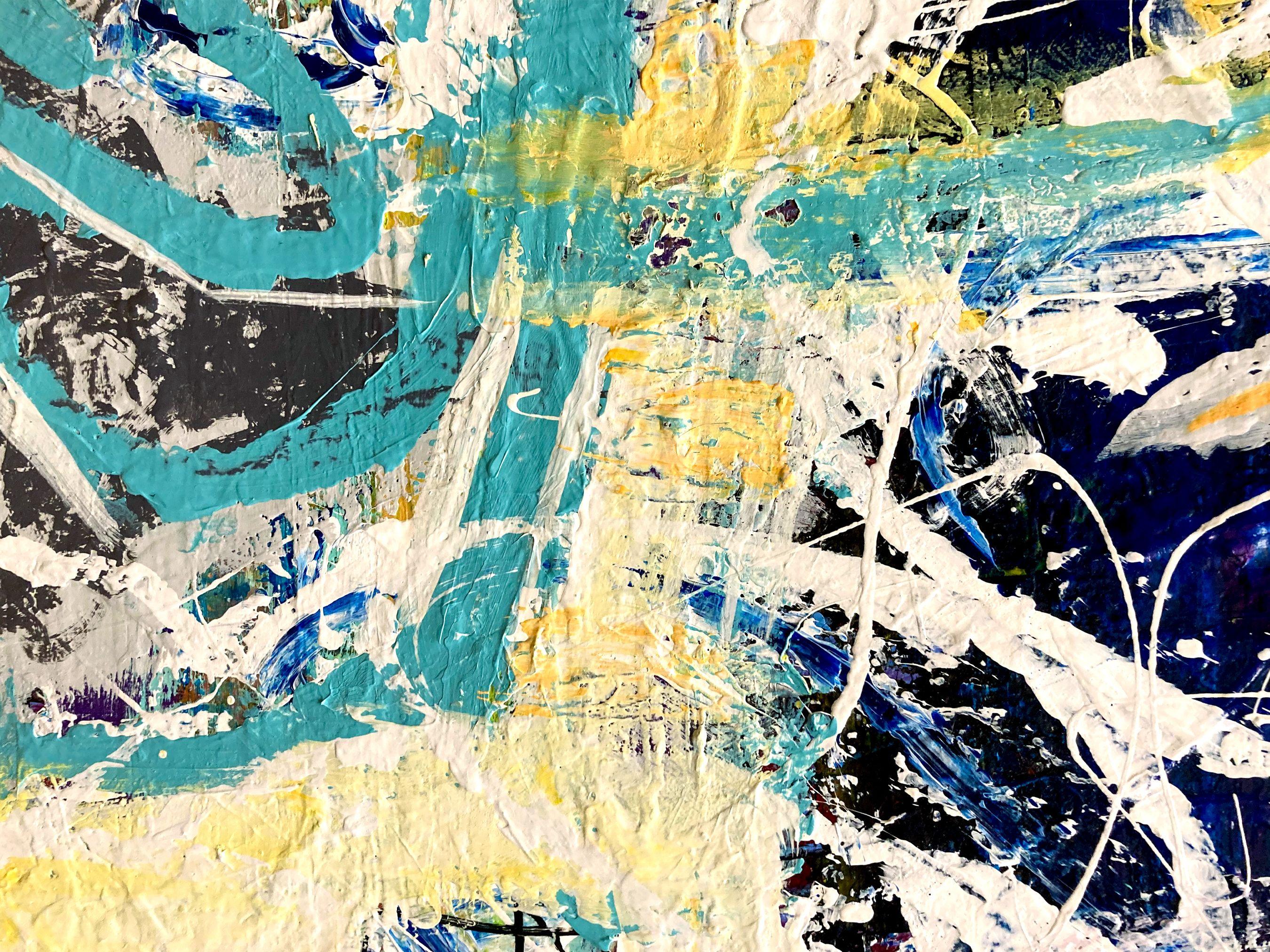 Líneas de mar, Pintura, Acrílico sobre lienzo - Abstract Painting Beige de Robert Musser