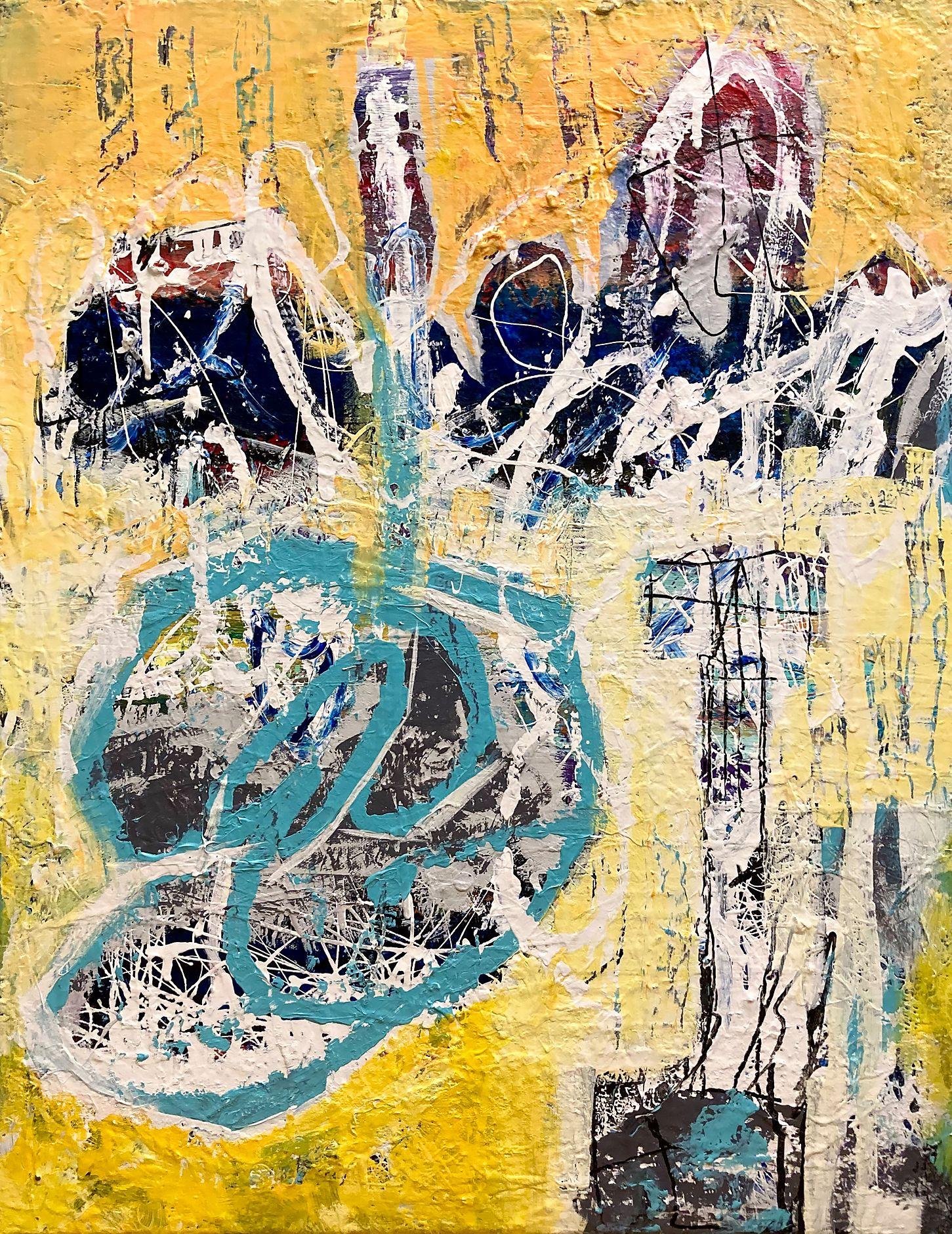 Abstract Painting de Robert Musser - Líneas de mar, Pintura, Acrílico sobre lienzo