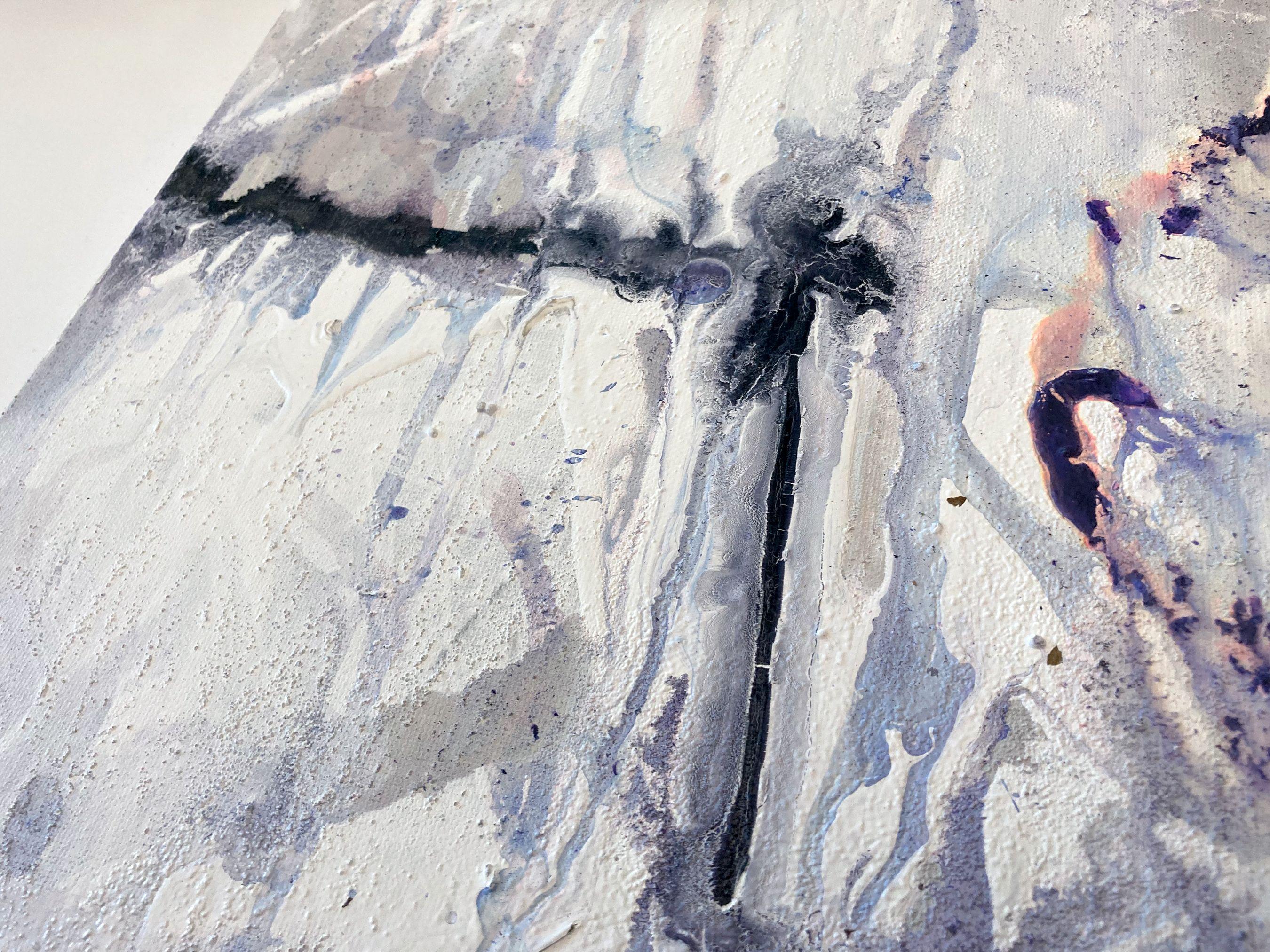 Círculo de nieve, Pintura, Acrílico sobre lienzo - Abstract Painting Gris de Robert Musser