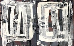 Jour de neige - Diptyque (deux tableaux), peinture, acrylique sur toile