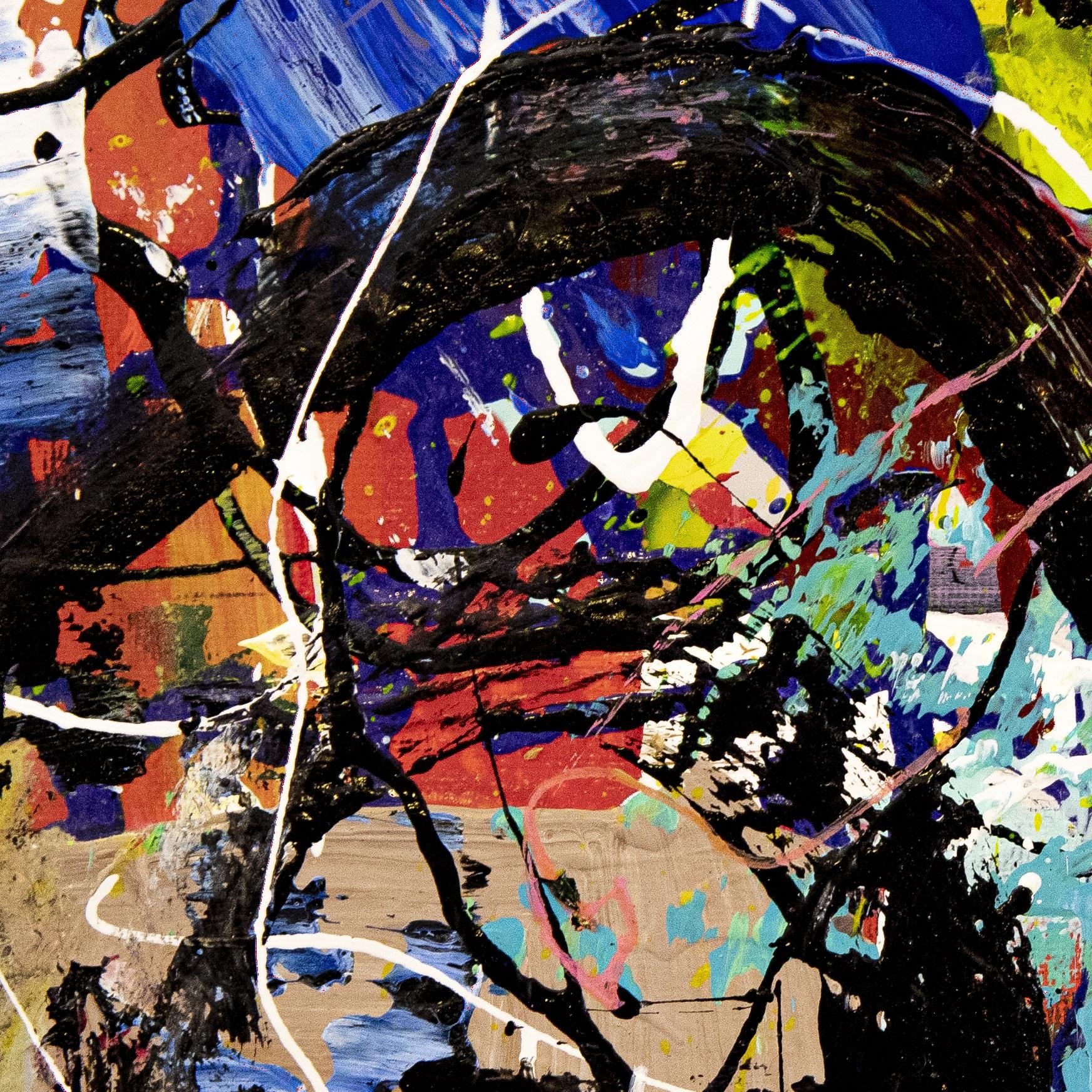 Tríptico Miradas ( 3 Cuadros), Pintura, Acrílico sobre lienzo - Abstract Painting Beige de Robert Musser