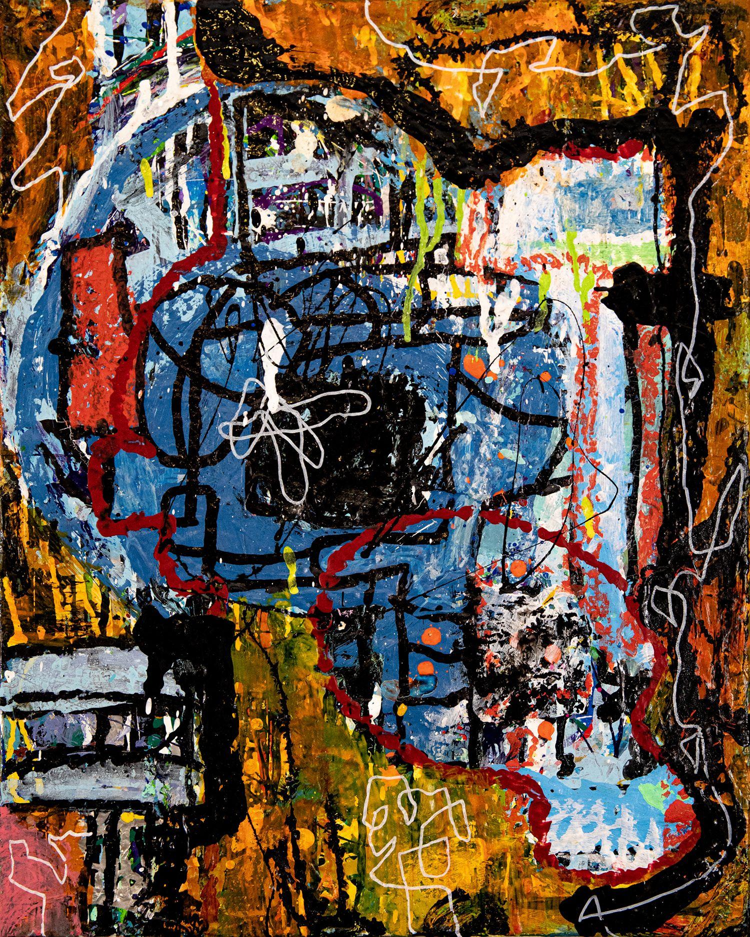 Robert Musser Abstract Painting - Waiting For The Hot Nights Triptych (3 Paintings), Painting, Acrylic on Canvas