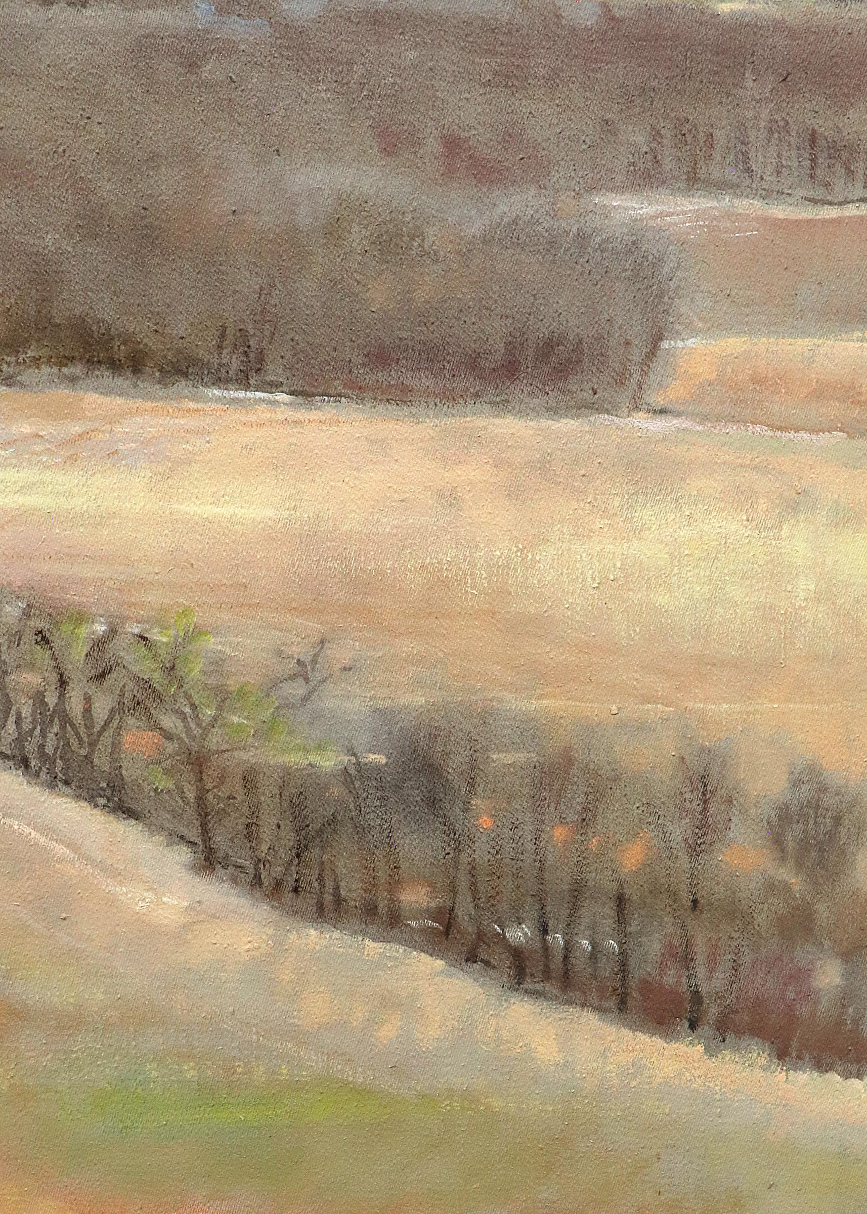 Paysage du Kansas peint à l'huile sur toile par Robert N. Sudlow (1920-2010) intitulé 