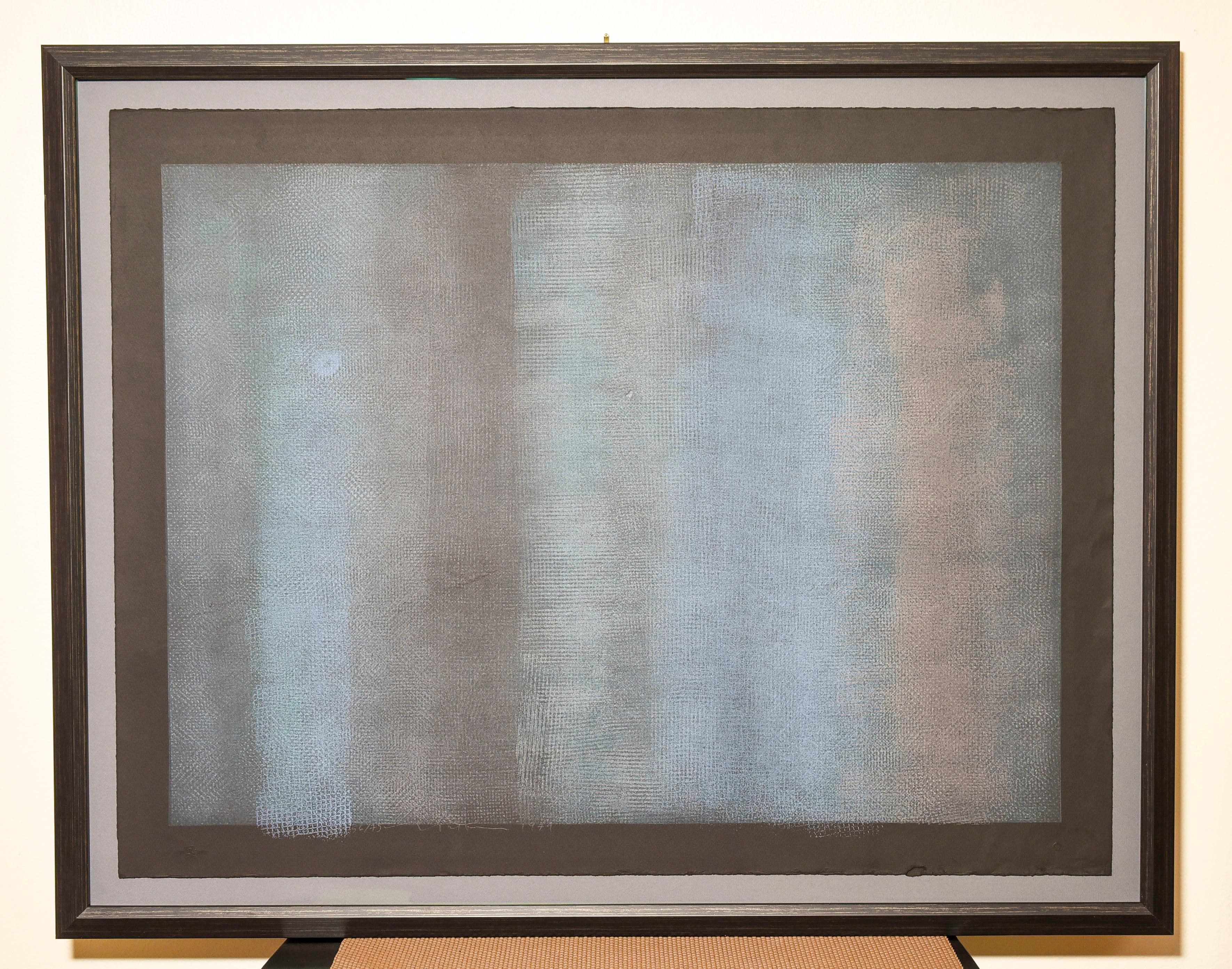 Exceptional black ground small edition large format lithograph by Robert Natkin. Beautifully framed with museum glass. Natkin did very few black ground paintings or lithographs-they are visually striking and are highly desirable.