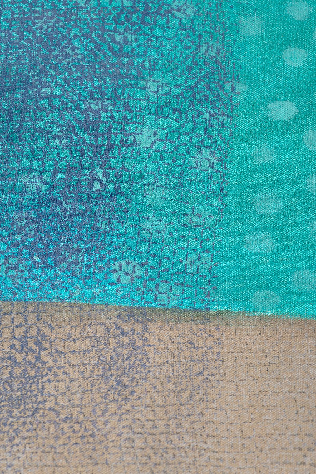 Expresionista abstracto, geométrico, grande, rosa, naranja, azul, acrílico sobre lienzo en venta 3