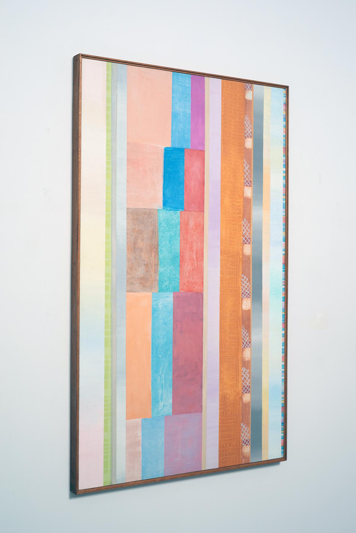 Espressionista astratto, geometrico, strisce multicolori, acrilico su tela - Painting Espressionismo astratto di Robert Natkin