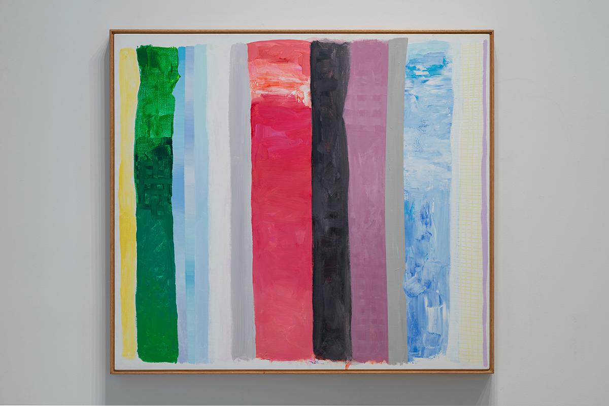 Abstrakt-expressionistische, mehrfarbige Stipendien, kleines Acryl auf Leinwand  – Painting von Robert Natkin
