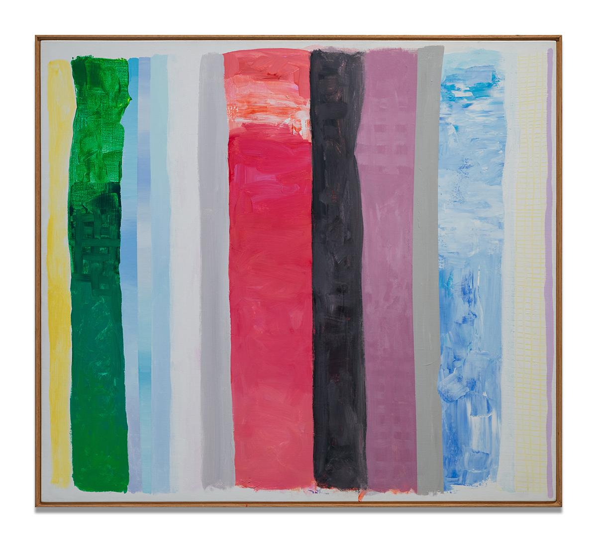 Robert Natkin Abstract Painting – Abstrakt-expressionistische, mehrfarbige Stipendien, kleines Acryl auf Leinwand 