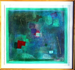 Lyrical Abstraction Abstrakt-expressionistisches Gemälde für Sonoma CA (signiertes Herz)