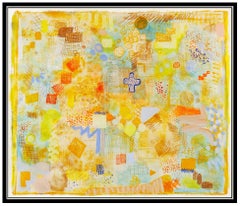 ROBERT NATKIN Original Acrylic PAINTING Abstract Art Rare SIGNED BY HIM 4 TIMES