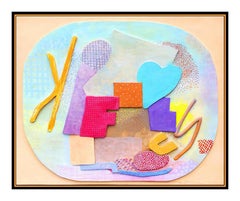 ROBERT NATKIN Original Acrylic Painting WOOD Relief SCULPTURE Signed Art OIL