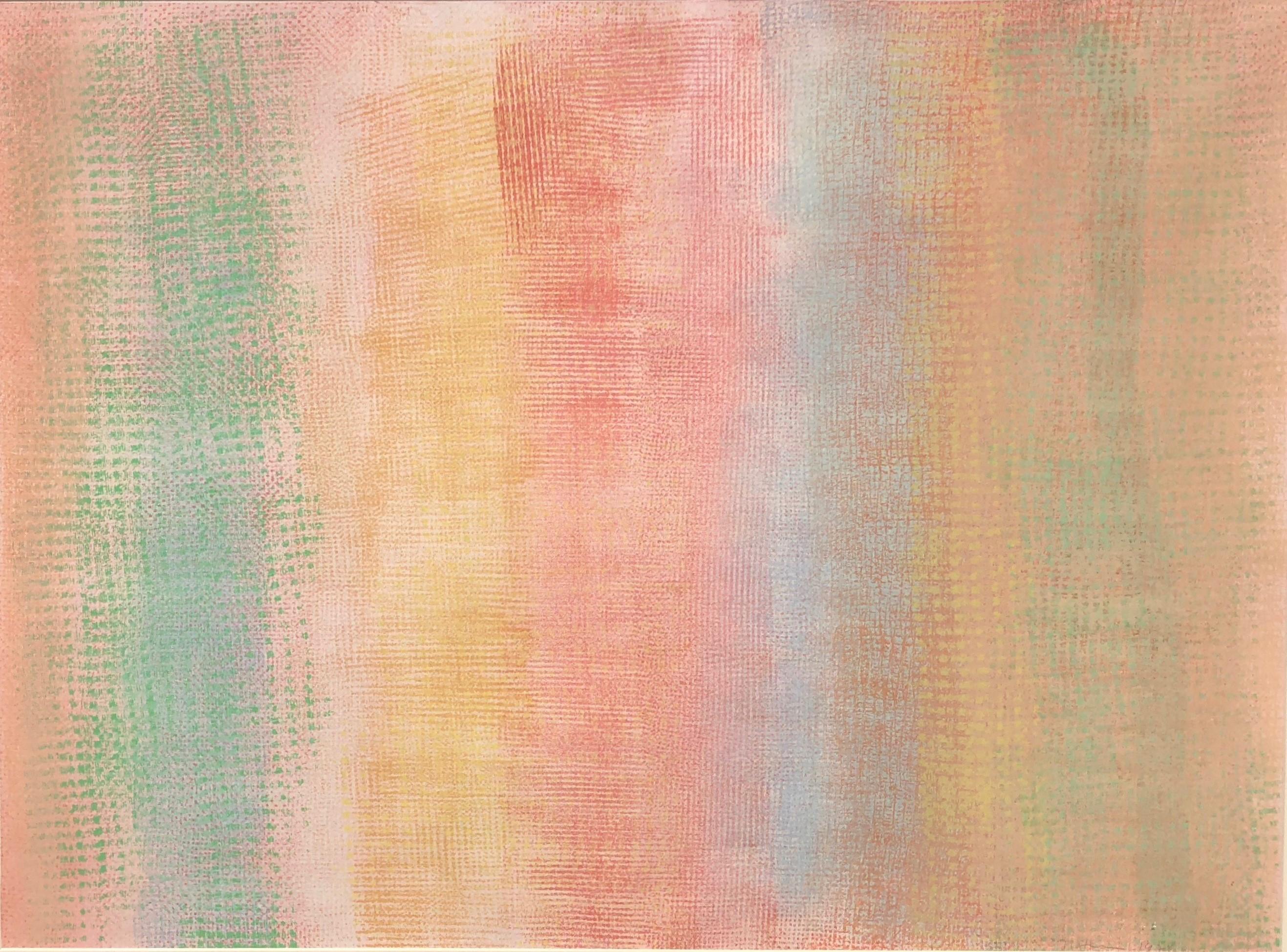 Abstract Painting di Robert Natkin - Senza titolo in cornice originale di ottone con catalogo per le mostre del 1976