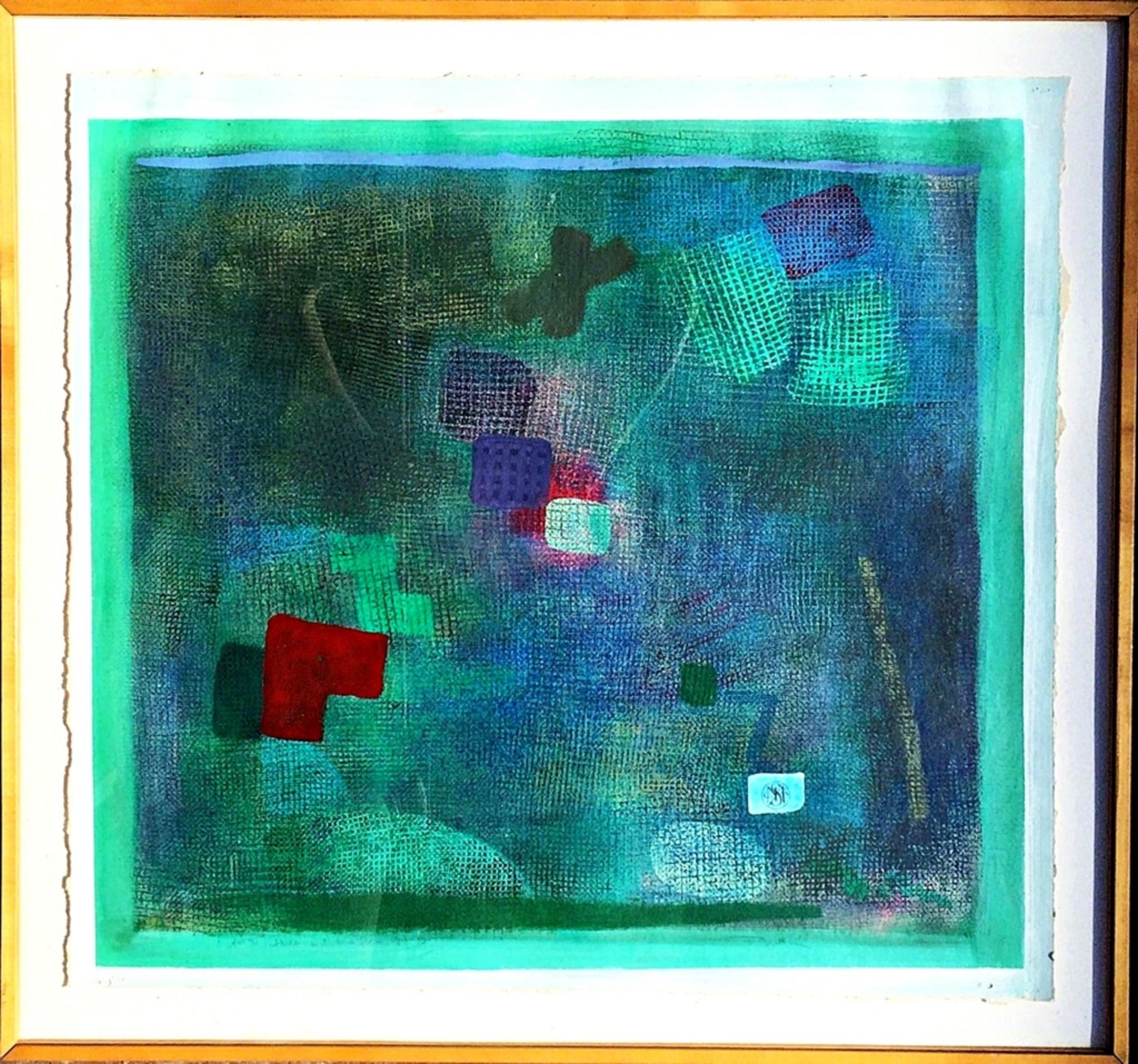 Lyrical Abstraction painting (signed w/ inscription & heart) for Sonoma, CA 