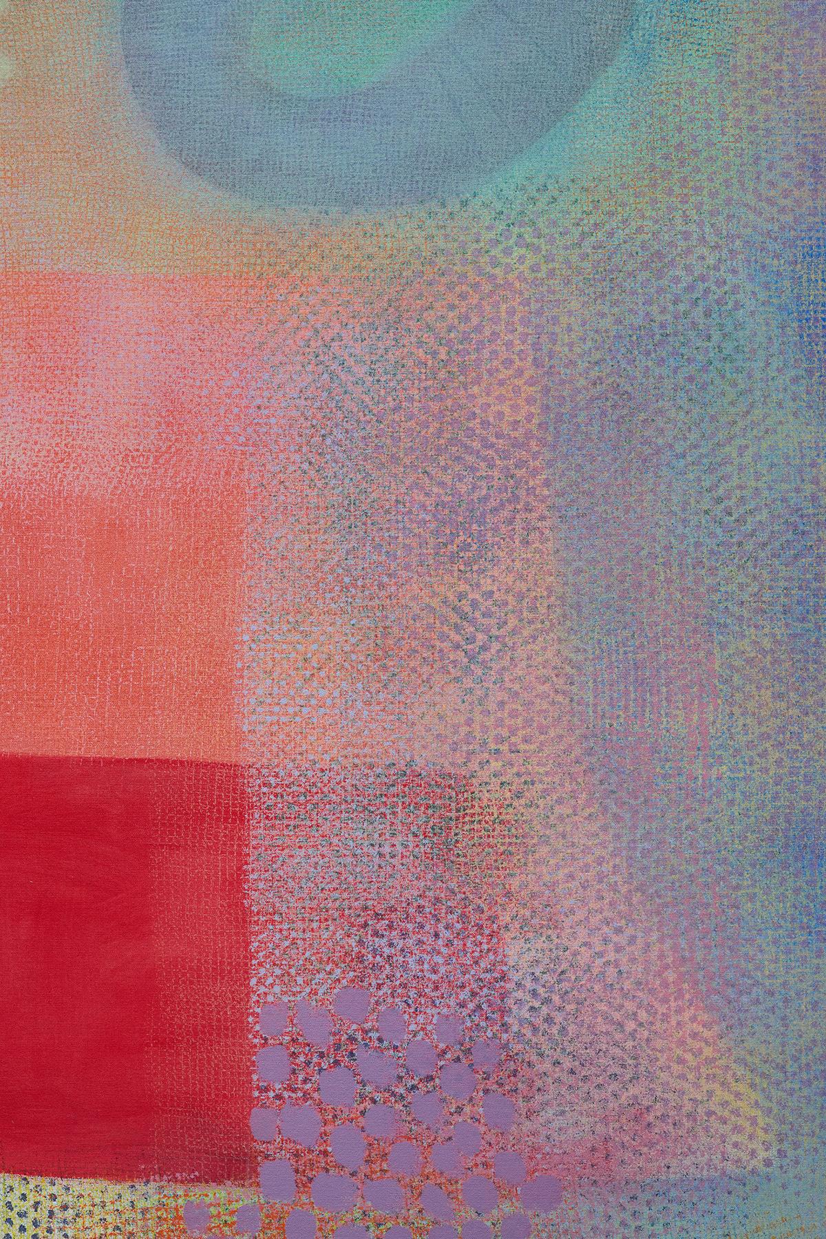 Pittura verticale astratta espressionista blu e viola, arte moderna 1