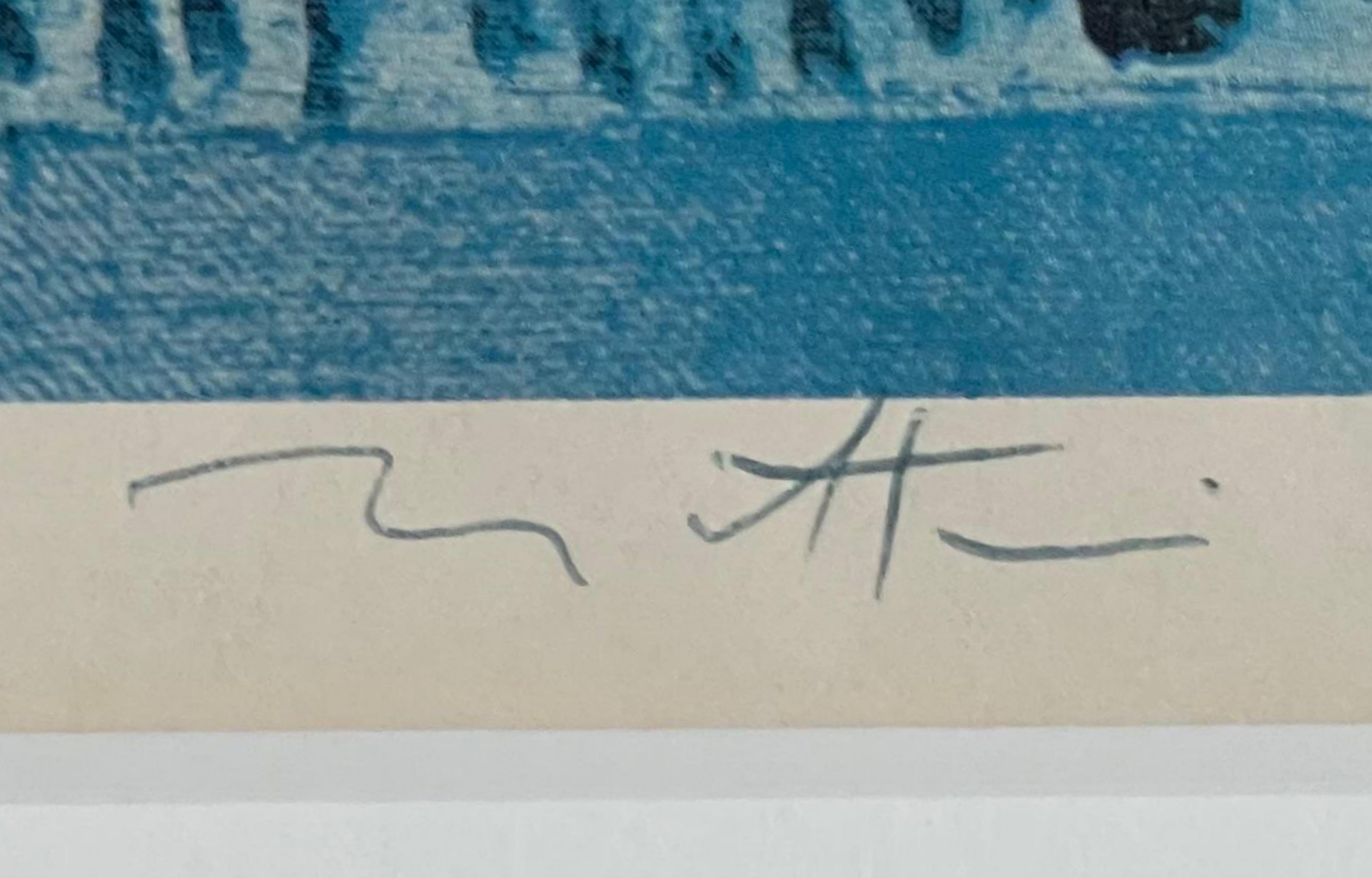 Abstrakte expressionistische Monotypie (Unikat), signiert und beschriftet mit Herz Gerahmt (Grau), Abstract Drawing, von Robert Natkin