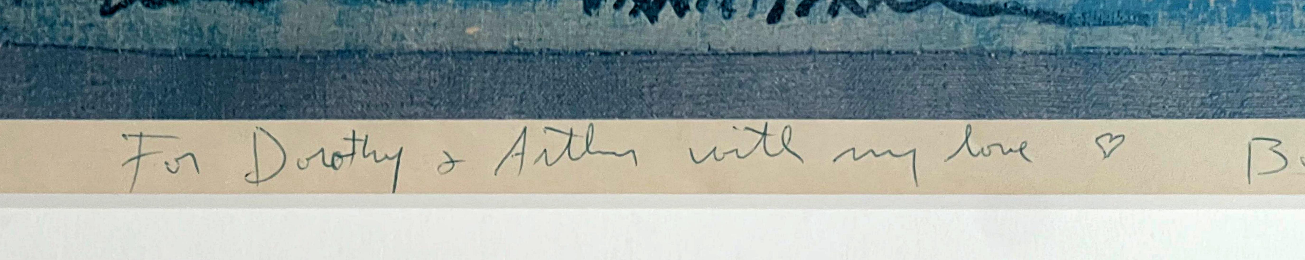 Robert Natkin
Monotypie (Unikat) auf Papier
auf der Vorderseite mit Filzstift signiert
Mit Bleistift signiert und mit Herzkritzeln beschriftet:
