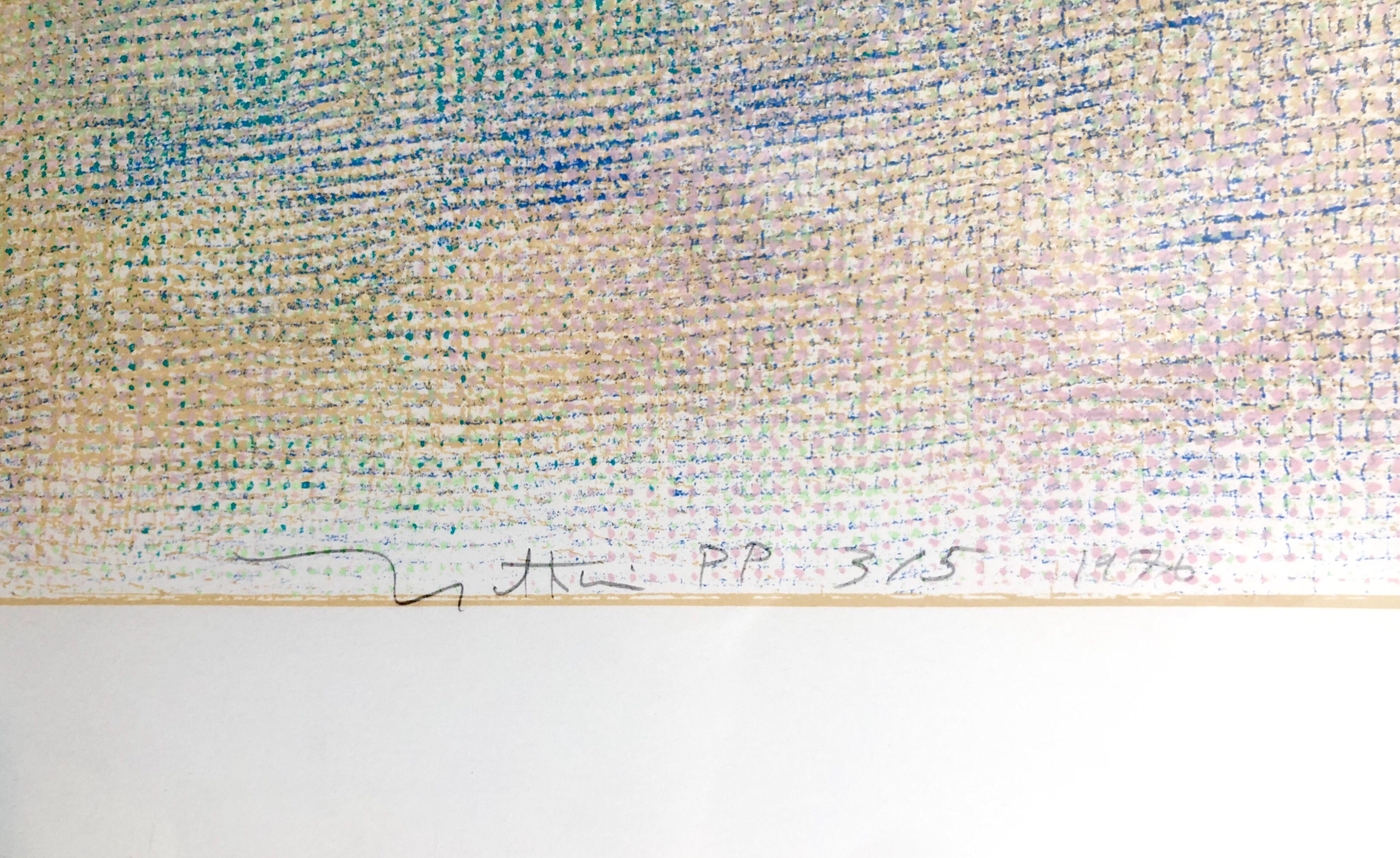 Huge 6ft Natkin Abstract Expressionist, Blue Silkscreen Screenprint Lithograph 6
