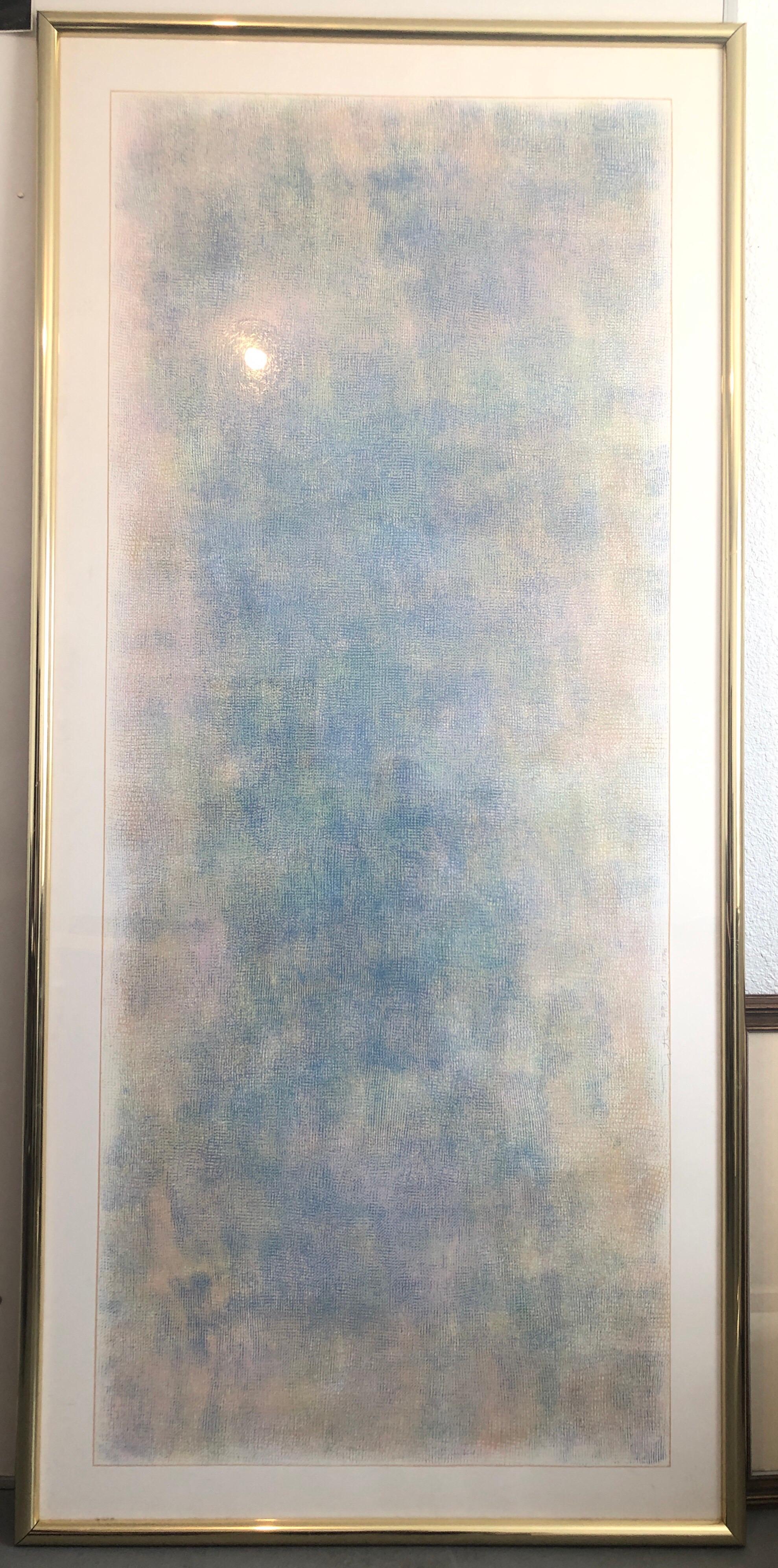 Beautiful color pastel tones. blues and pinks. In vintage gold frame.

Robert Natkin (1930-2010) was a New York artist known for his abstract expressionist paintings.
Born in 1930 in Chicago, Robert Natkin grew up in an extended Russian-Jewish