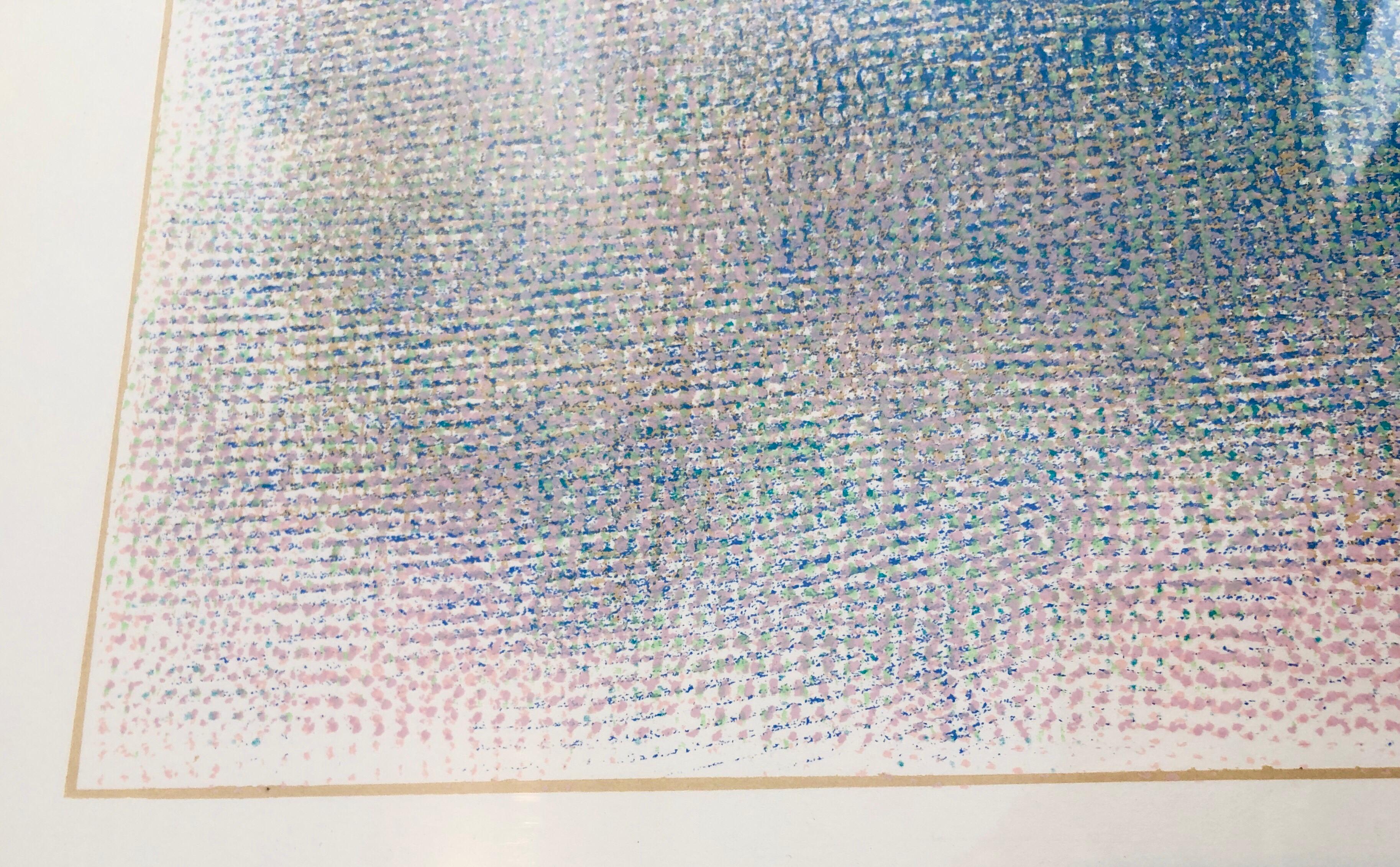 Huge 6ft Natkin Abstract Expressionist, Blue Silkscreen Screenprint Lithograph 5
