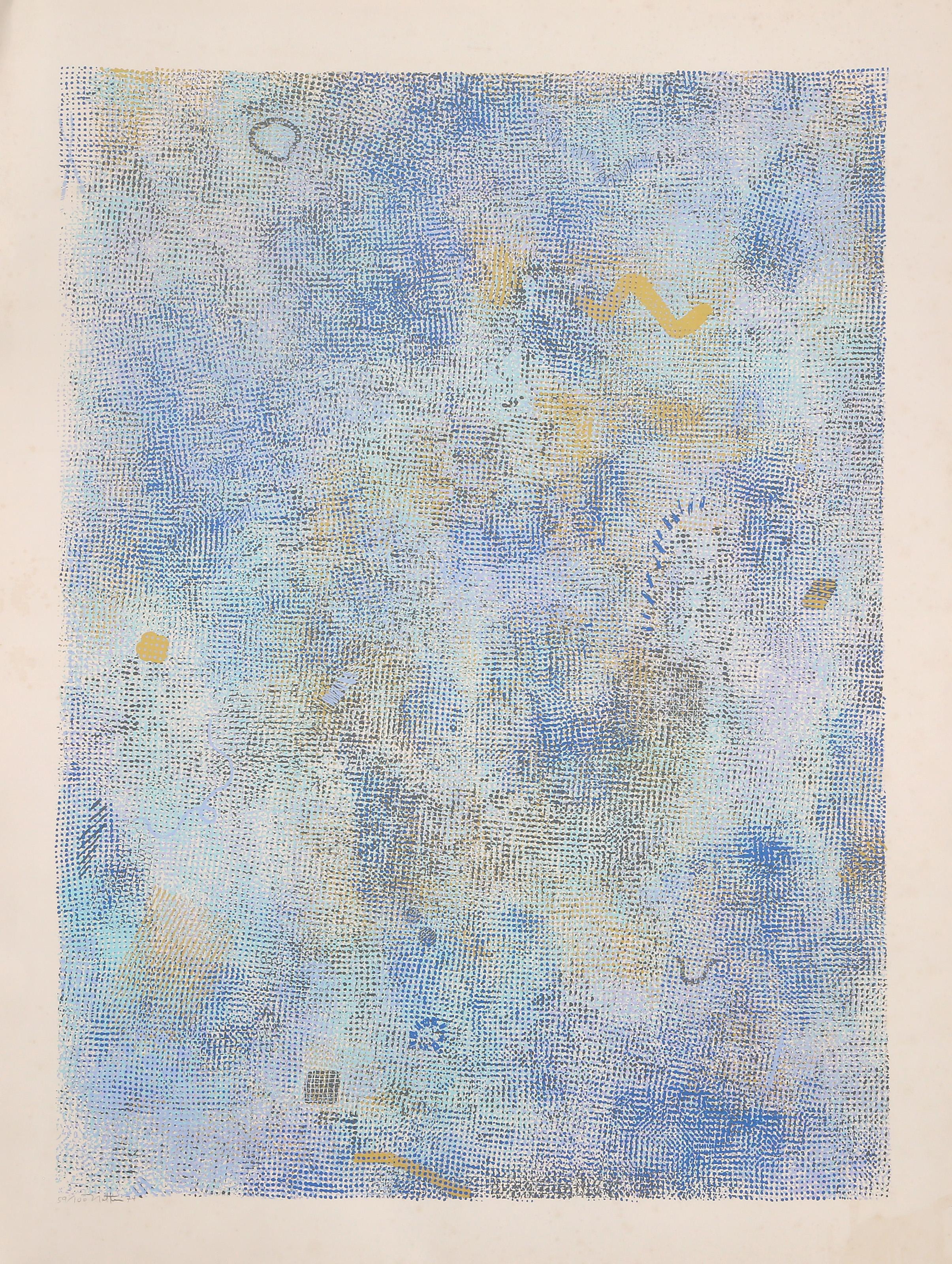 L'éclairage intime : Blue, sérigraphie expressionniste abstraite de Robert The Natkin - Print de Robert Natkin