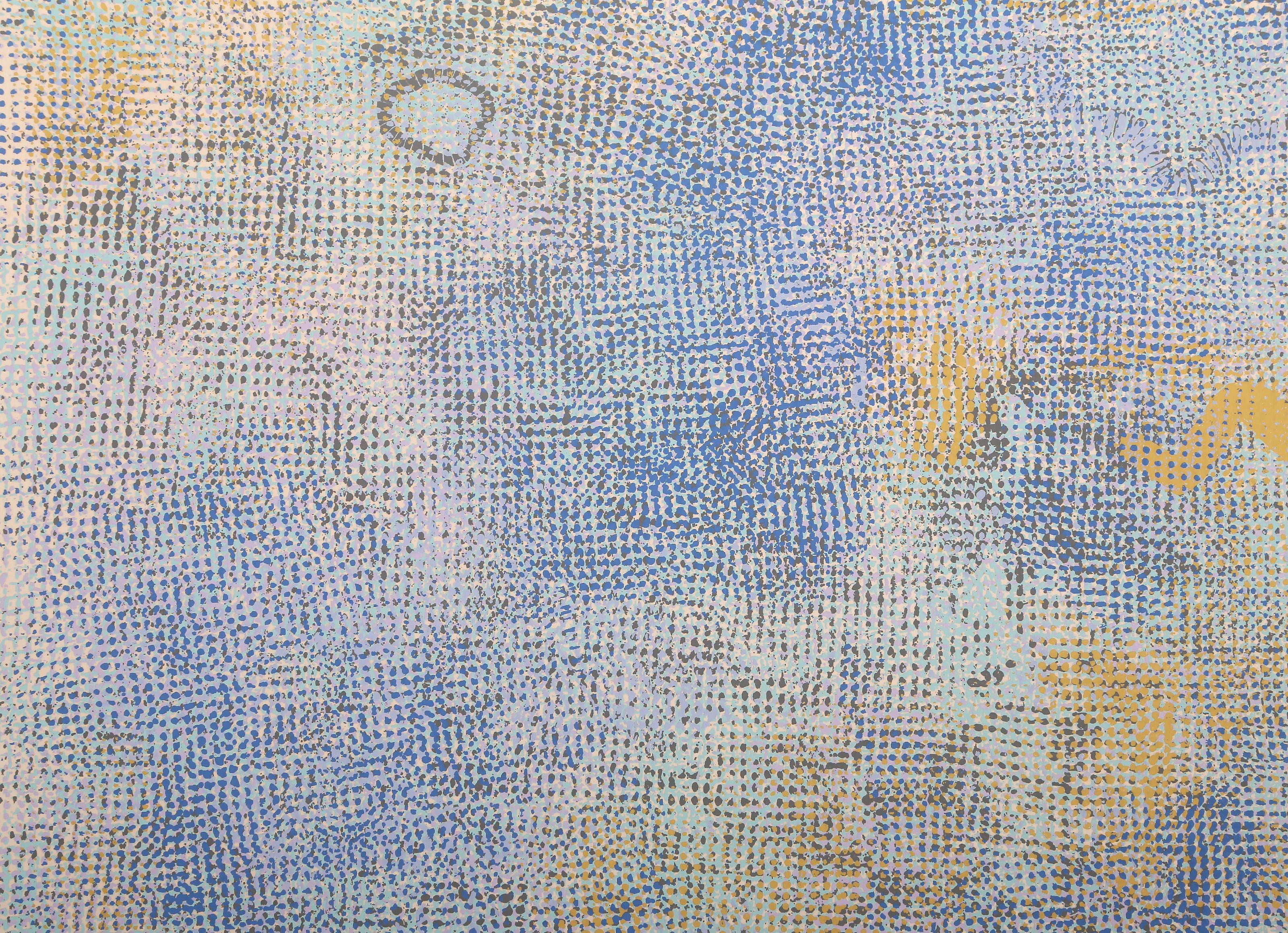 L'éclairage intime : Blue, sérigraphie expressionniste abstraite de Robert The Natkin - Expressionnisme abstrait Print par Robert Natkin