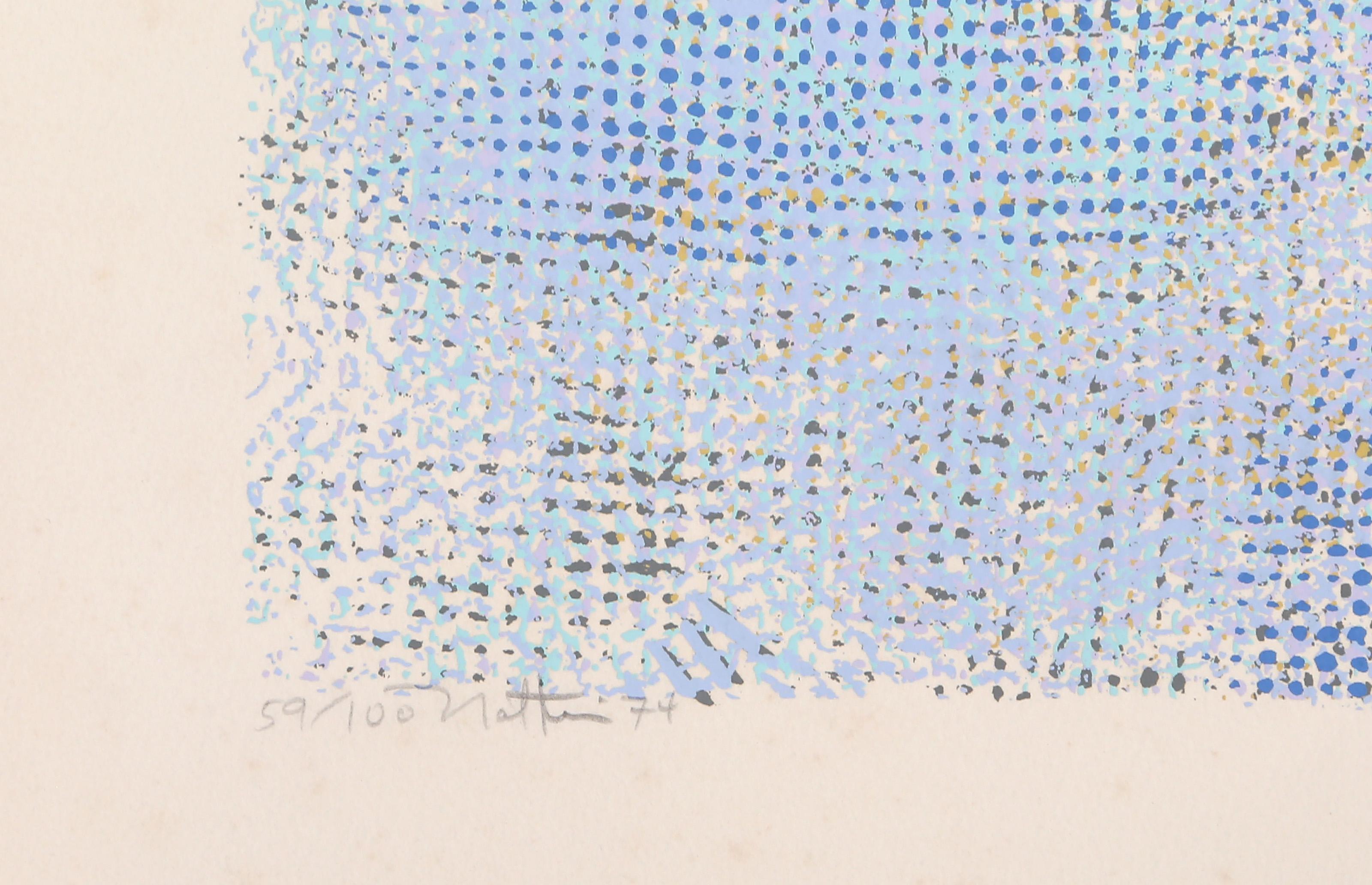 L'éclairage intime : Blue, sérigraphie expressionniste abstraite de Robert The Natkin - Gris Abstract Print par Robert Natkin