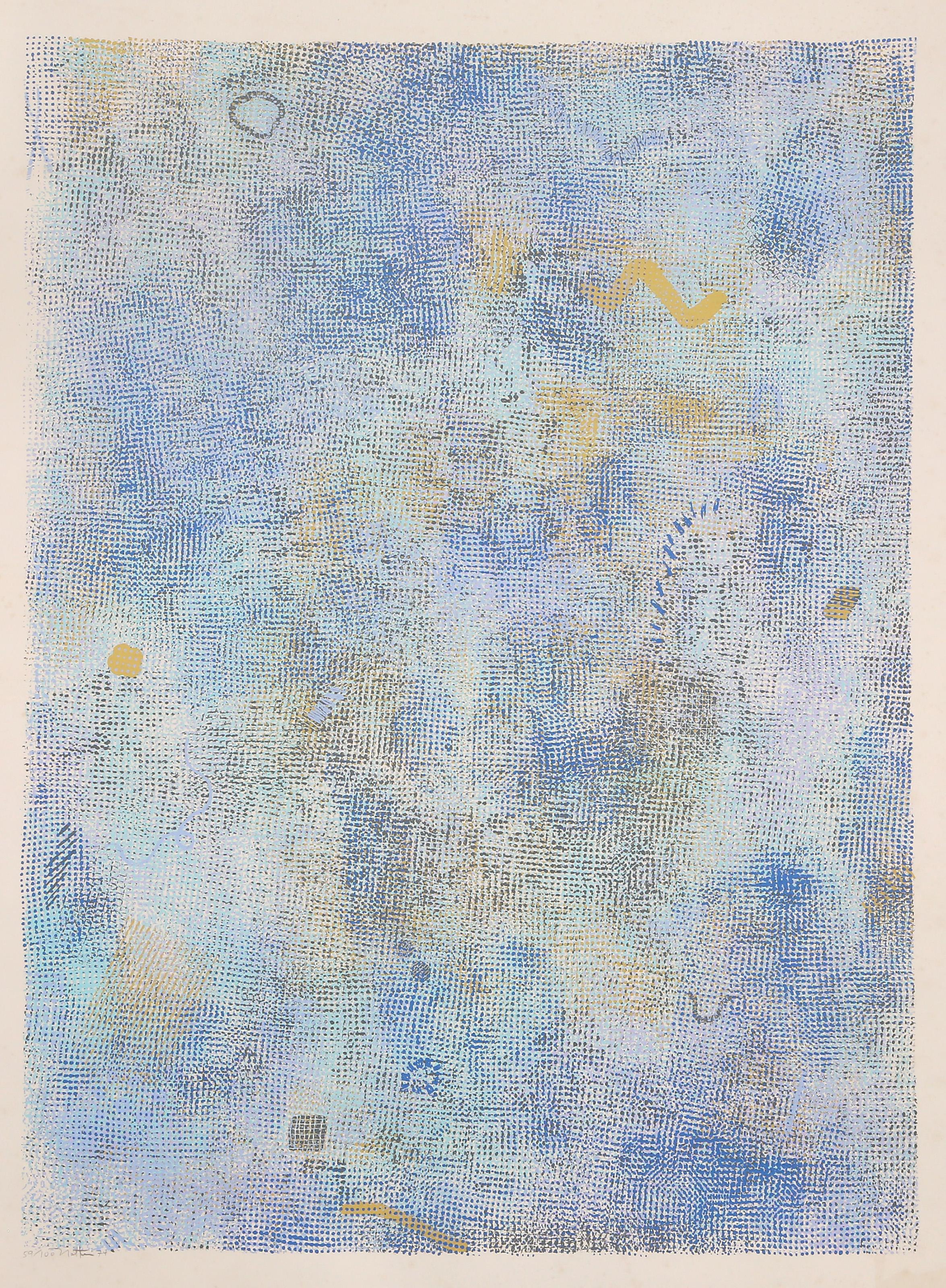 Abstract Print Robert Natkin - L'éclairage intime : Blue, sérigraphie expressionniste abstraite de Robert The Natkin