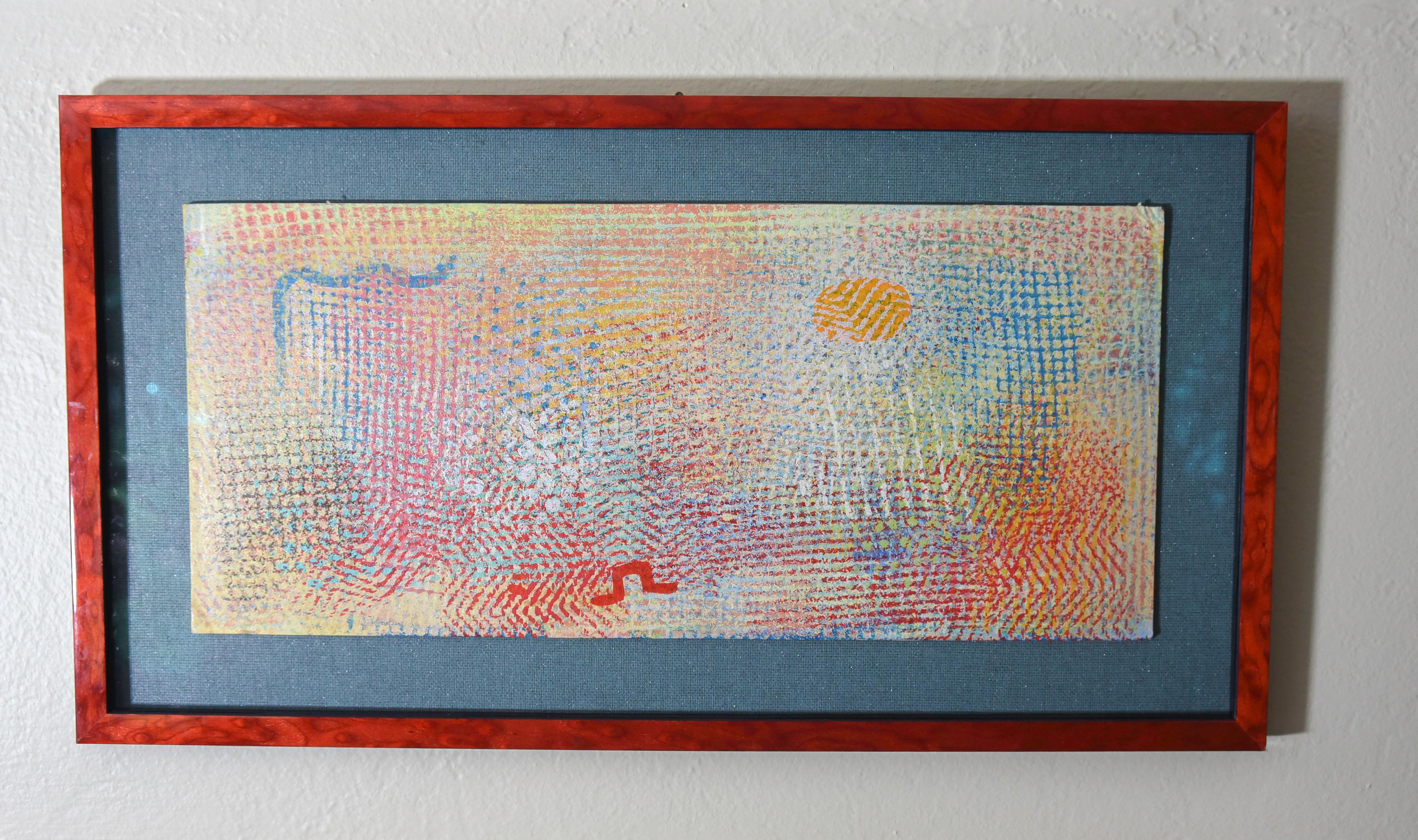 Robert Natkin - Kleine/Nahe Miniatur 1970er Jahre Abstrakte Impressionistische Malerei- 9661 im Zustand „Gut“ im Angebot in Ukiah, CA
