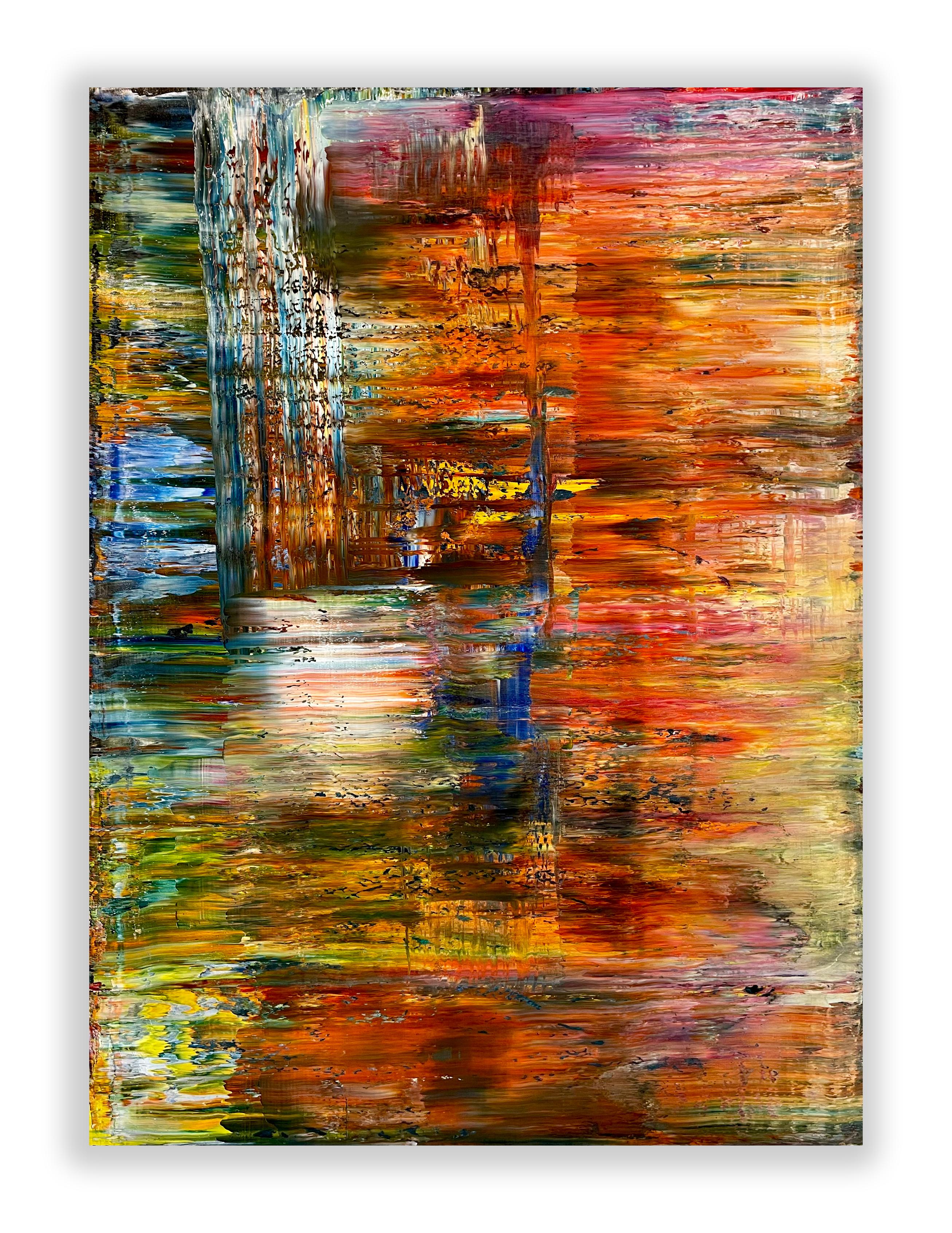 This artwork will be shipped rolled in a dent-resistant tube.

Robert Niesse is a contemporary German abstract artist, renowned for his ""Abstract Informal"" paintings that masterfully explore the intersection of colour, light, and space. With a