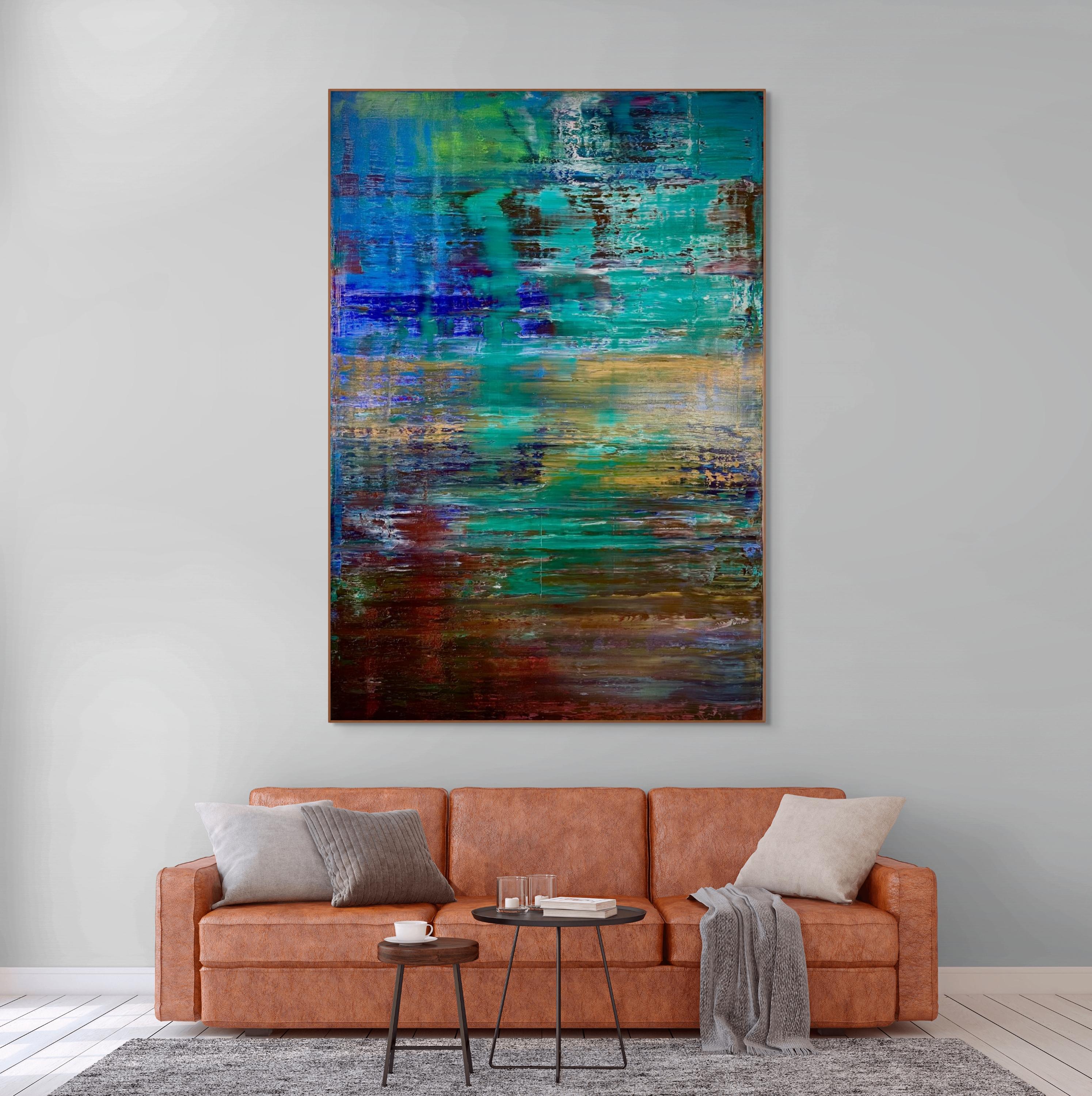 Abstract informal 2023-2104-11 (Abstract painting) - Blue Abstract Painting by Robert Niesse