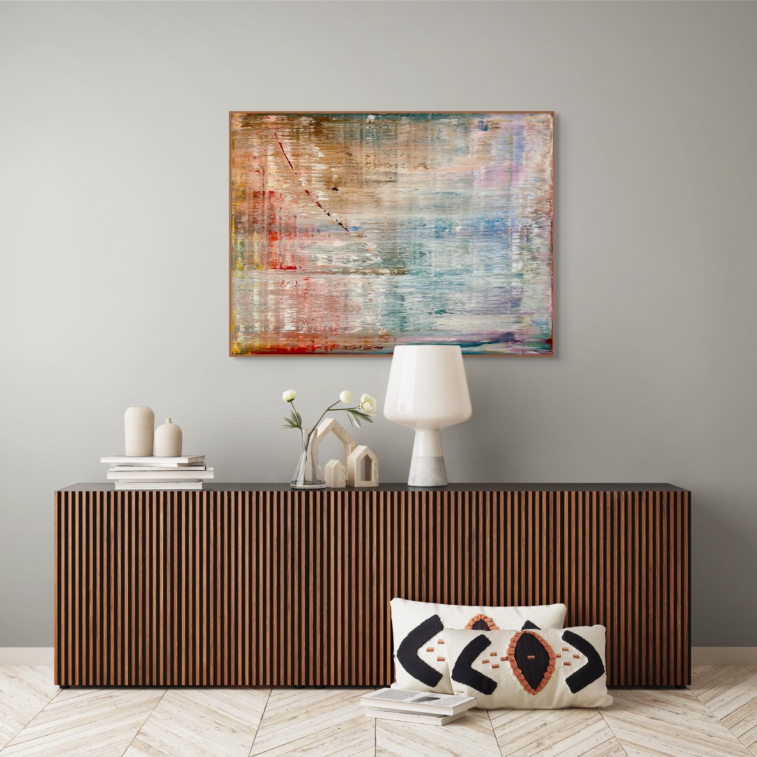 Abstract informal 2024-2113-2 (Abstract painting) - Beige Abstract Painting by Robert Niesse