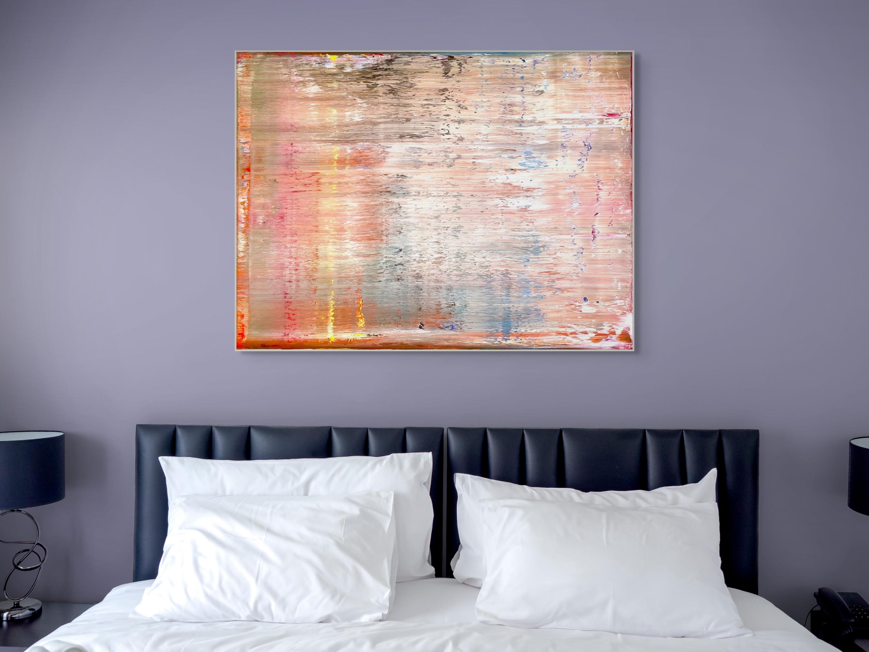 Abstrakt informell 2024-2113-3 (Abstrakte Malerei) (Beige), Abstract Painting, von Robert Niesse