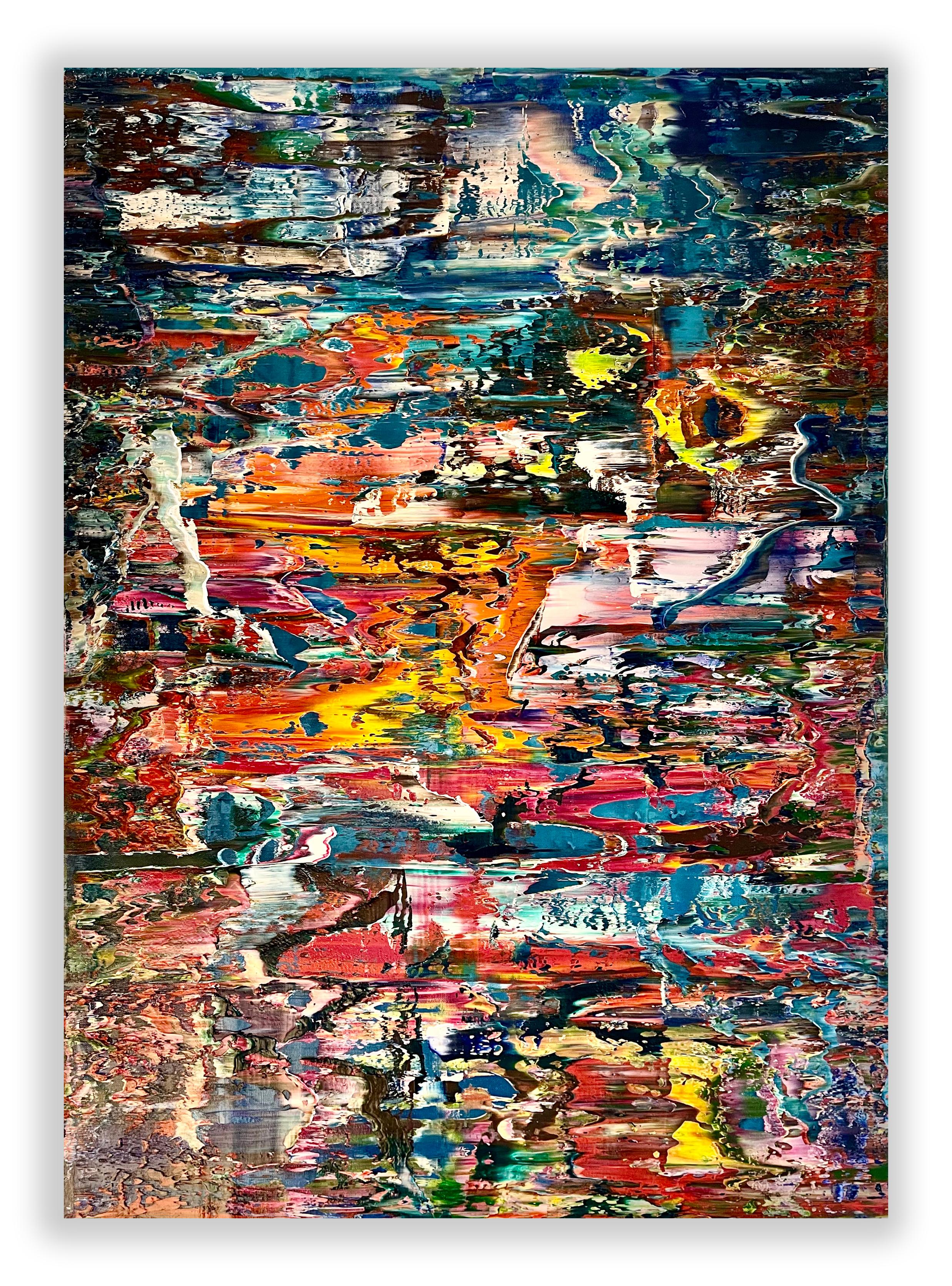 This artwork will be shipped rolled in a dent-resistant tube.

Robert Niesse is a contemporary German abstract artist, renowned for his ""Abstract Informal"" paintings that masterfully explore the intersection of colour, light, and space. With a