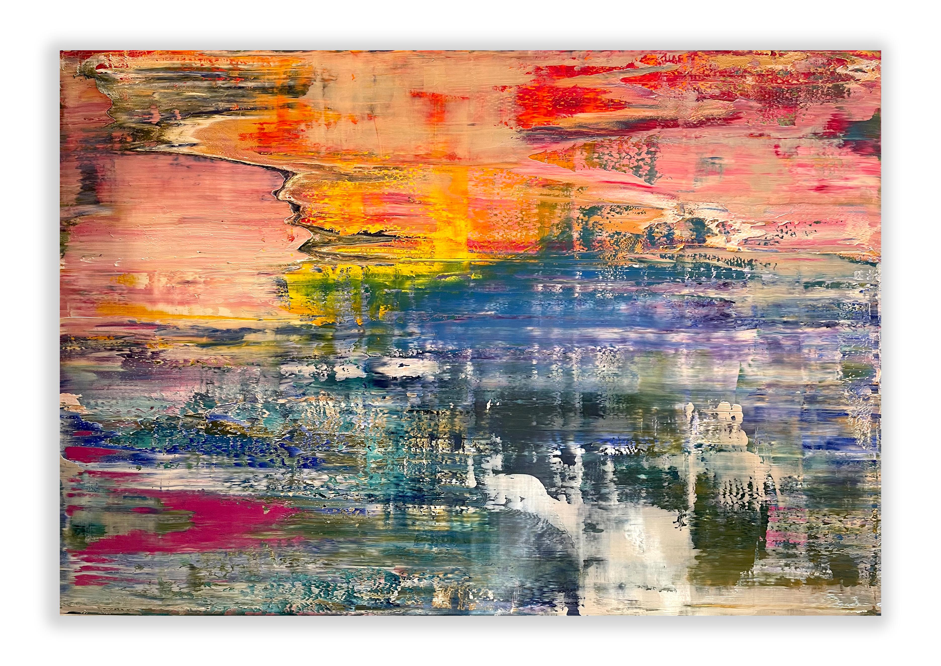 This artwork will be shipped rolled in a dent-resistant tube.

Robert Niesse is a contemporary German abstract artist, renowned for his ""Abstract Informal"" paintings that masterfully explore the intersection of colour, light, and space. With a