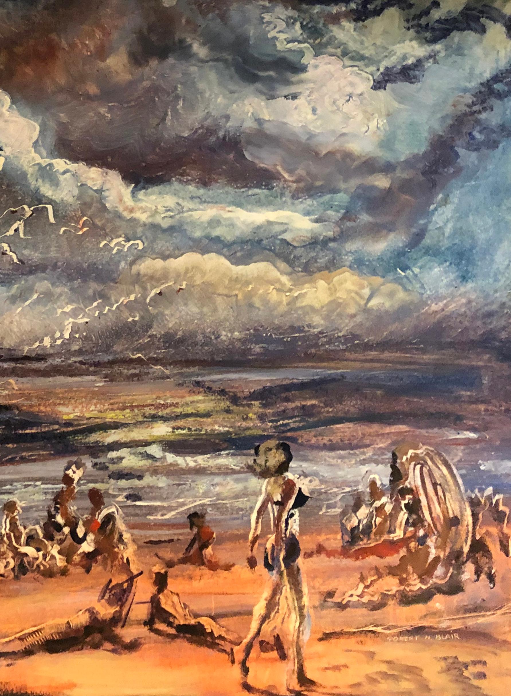 Robert Noel Blair - Crystal Beach Oil on paper 1940's American Modern ...