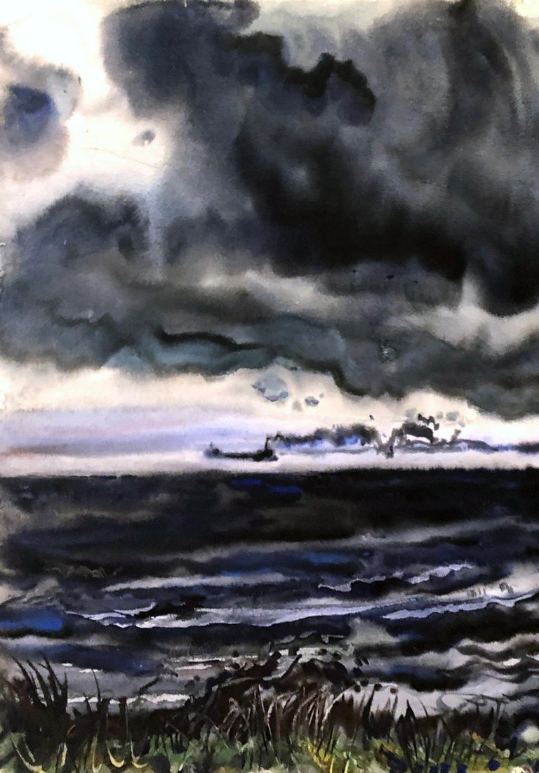 Robert Noel Blair - Lake Erie Watercolor on paper 1940's American ...