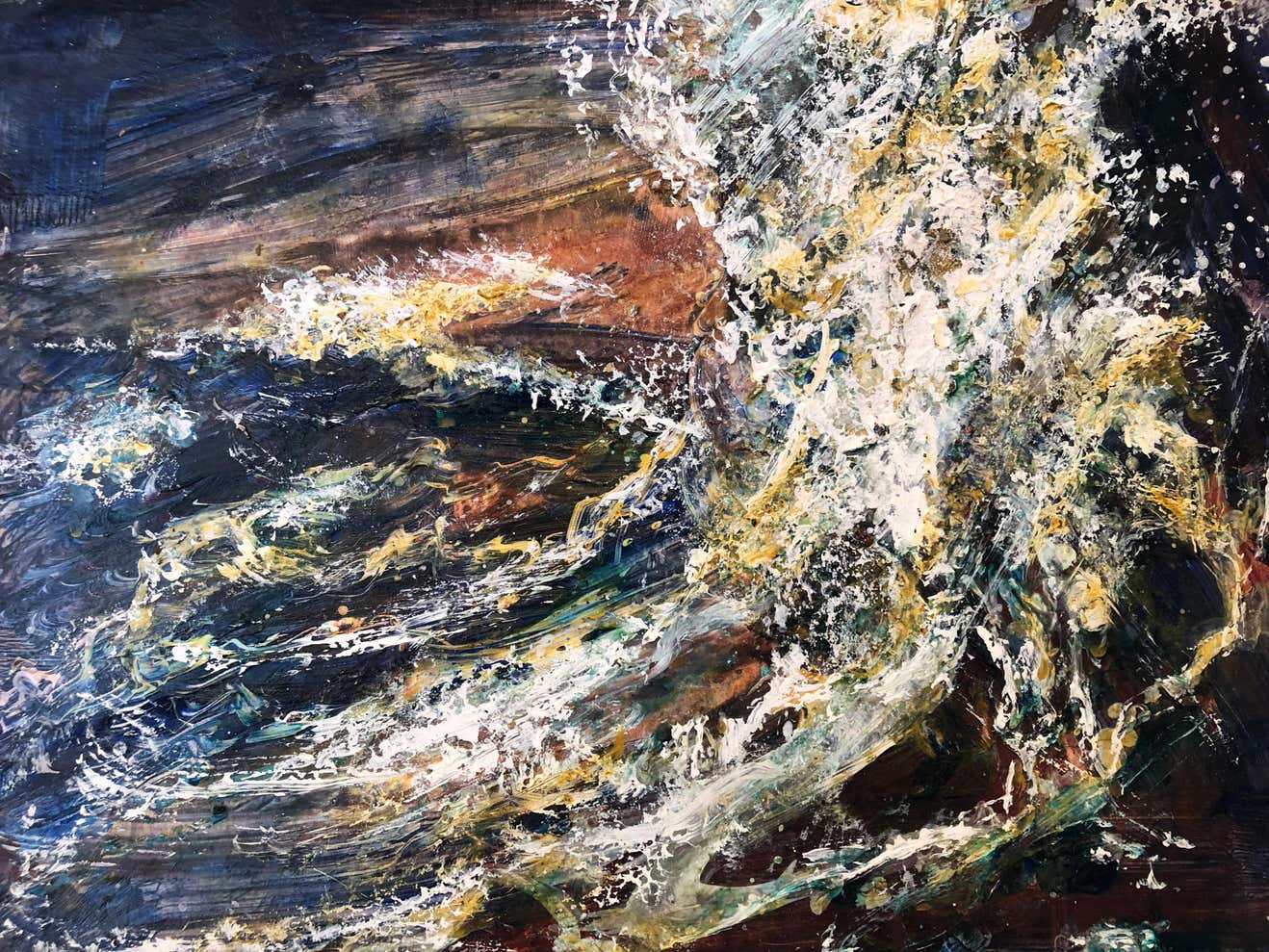 Robert Noel Blair - Ocean Oil on paper 1940's American Modern Robert ...