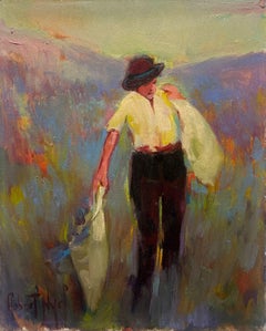 The Return of the Lavender Field Worker Sunlit Lavender Field Provence