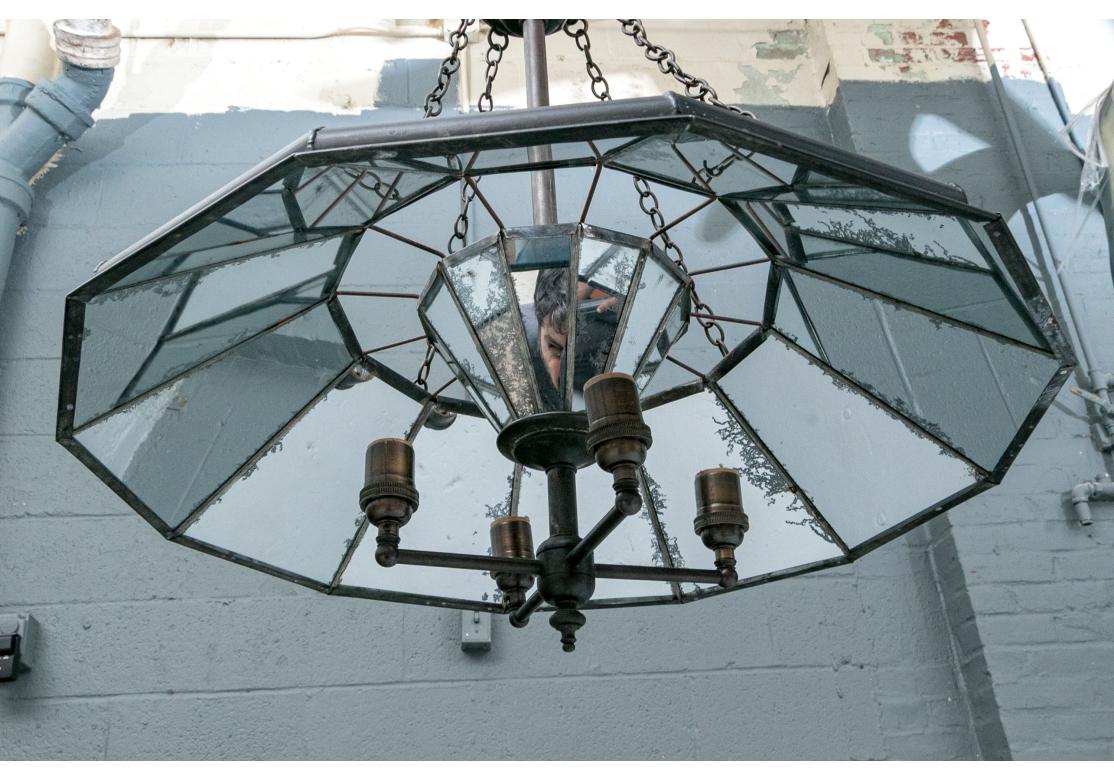 Acciaio Robert Ogden Faceted Mirror Chandelier in vendita