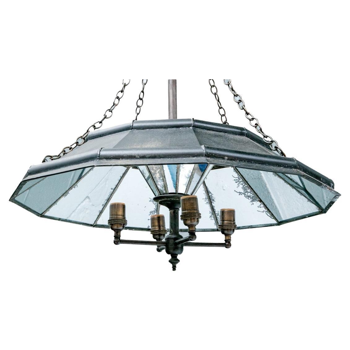 Robert Ogden Faceted Mirror Chandelier in vendita