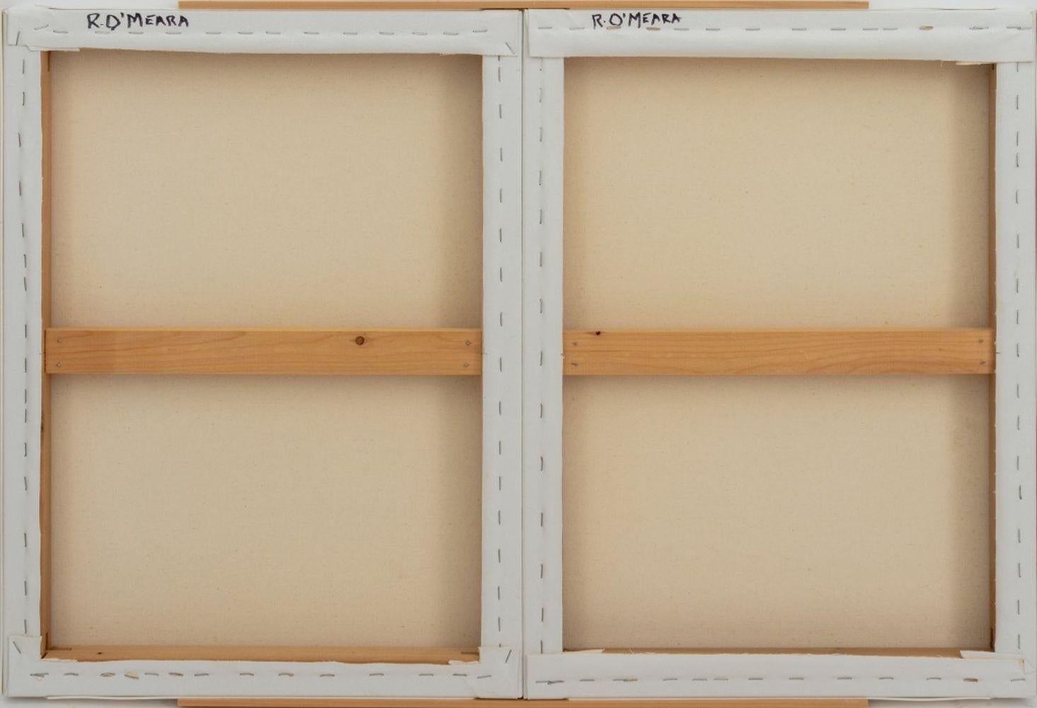Abstract Composition Diptych - Beige Abstract Painting by Robert O'Meara
