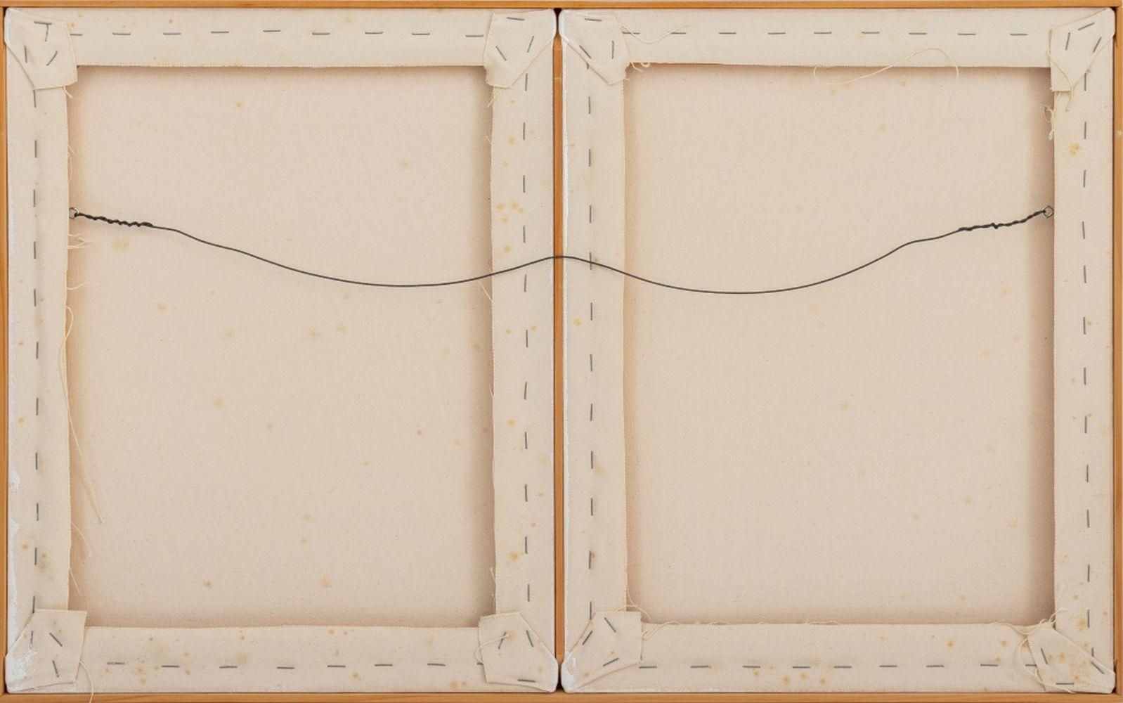 Robert O'Meara (américain, 1957-2024), Composition abstraite Diptyque, huile sur toile, apparemment non signée, cadre en bois. Image : 20